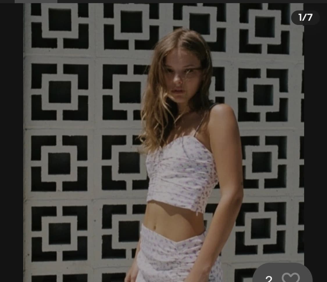 [ZARA] 자라 퍼플 플라워 스모킹 뷔스티에 탑 (S사이즈) 상품이미지5