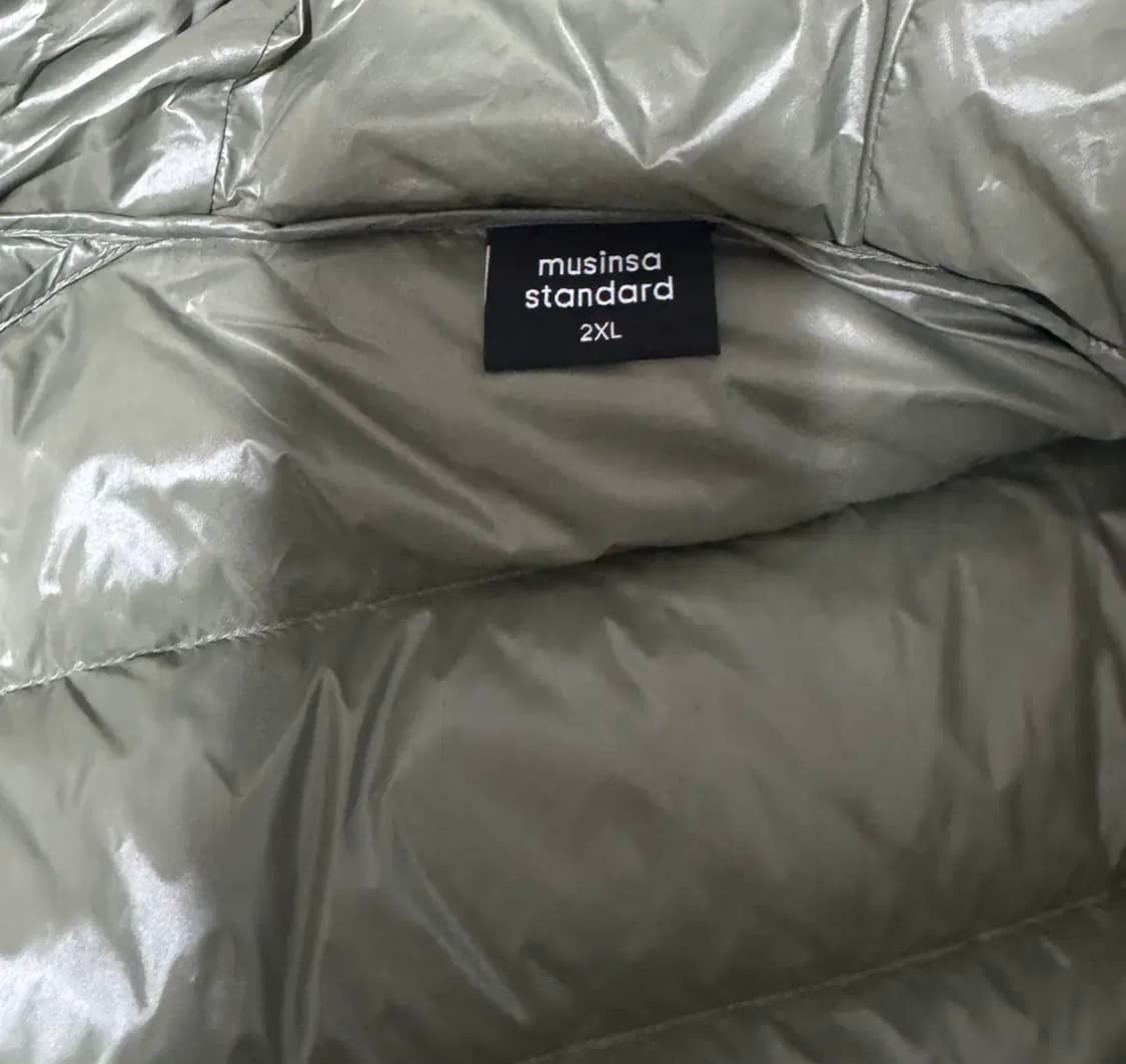 무신사 스탠다드 경량패딩 카키 2xl 상품이미지3