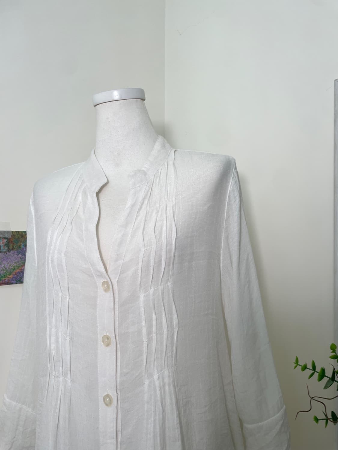 white wave point side bow loose blouse 상품이미지7