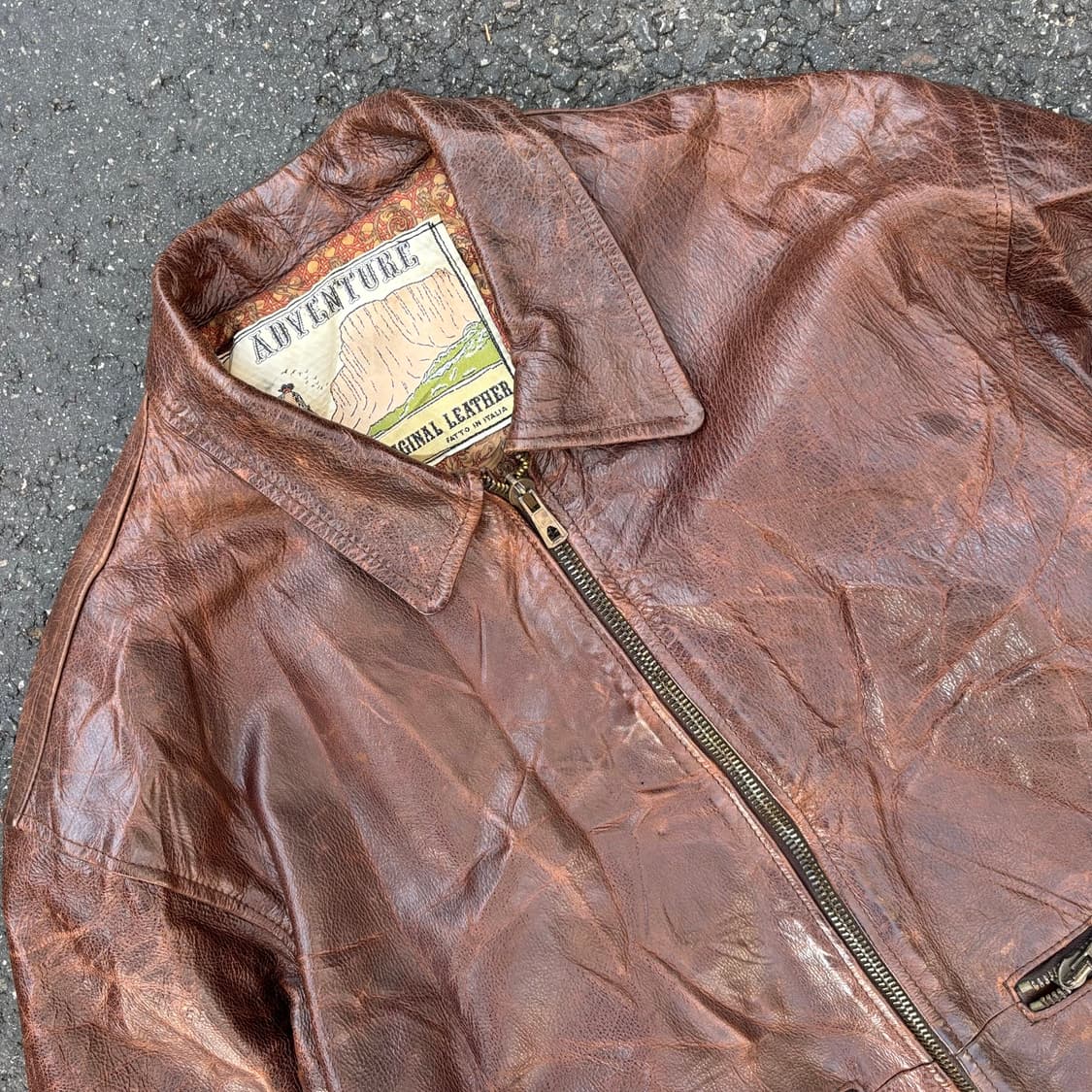 이태리 빈티지 레더 자켓 상품이미지3