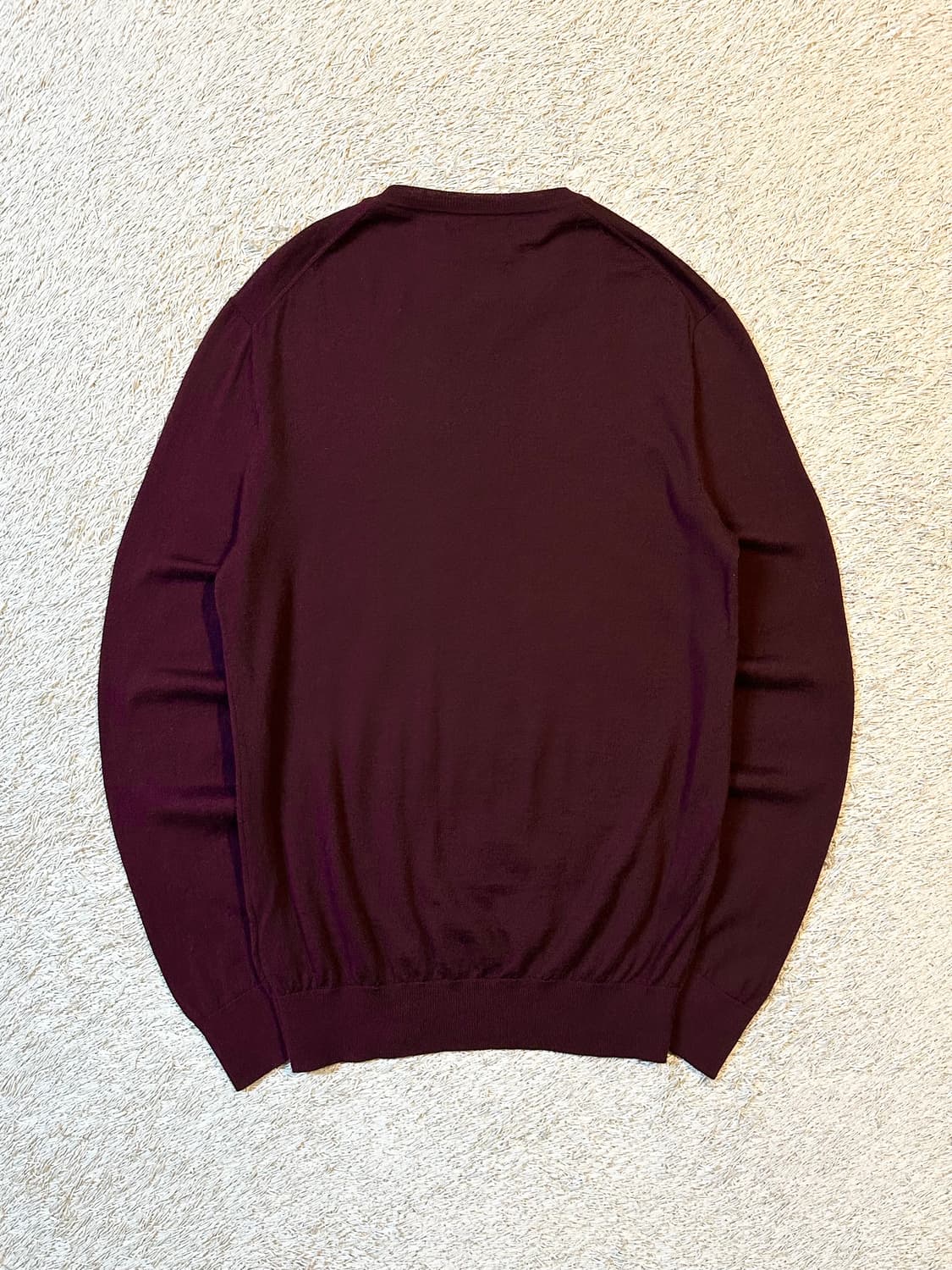 폴로 랄프로렌 신형 슬림핏 워셔블 메리노울 라운드넥 니트 버건디 상품이미지3