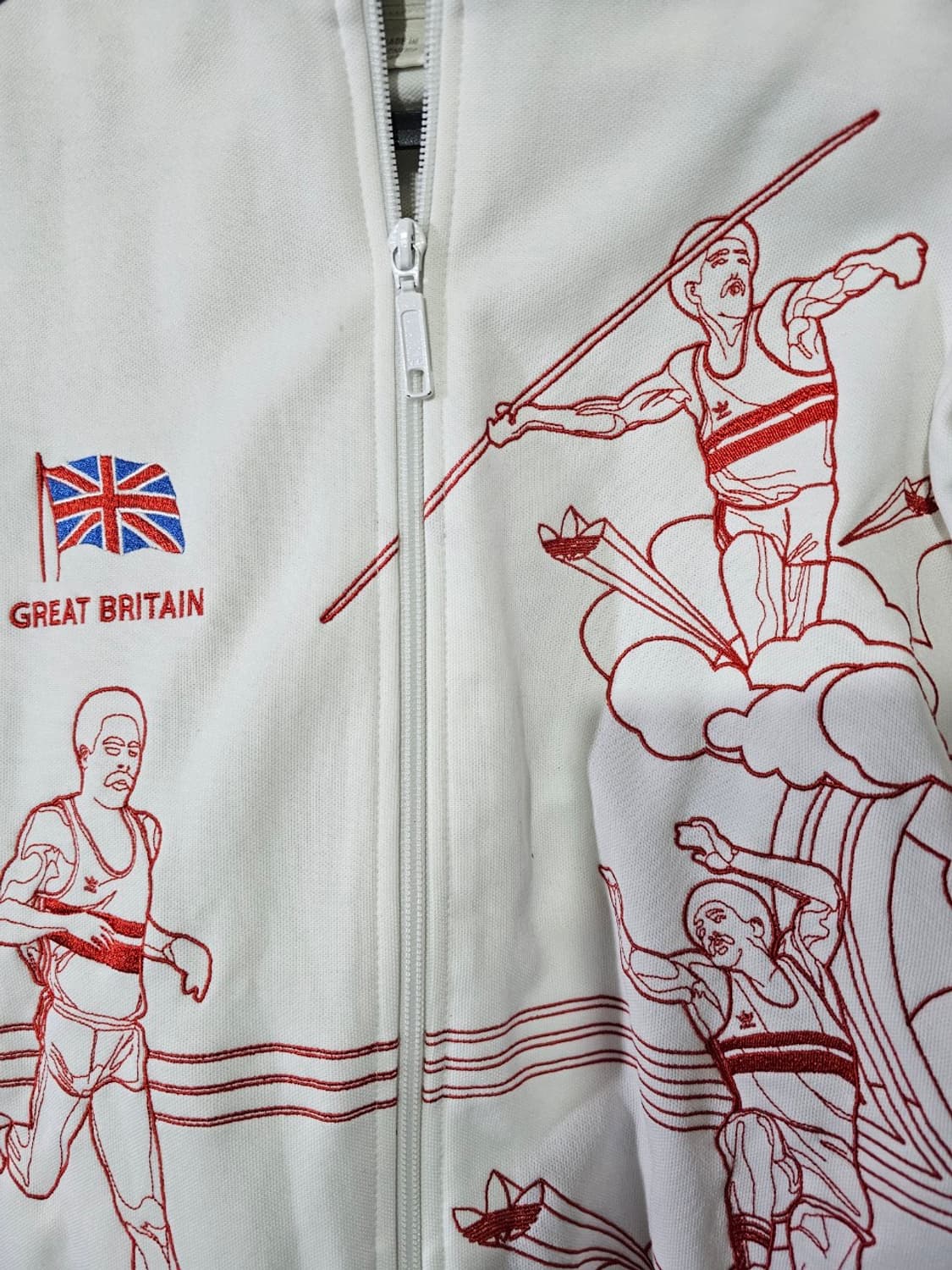 아디다스 영국 톰슨 화이트 트랙탑 저지 져지집업 95/M 상품이미지3