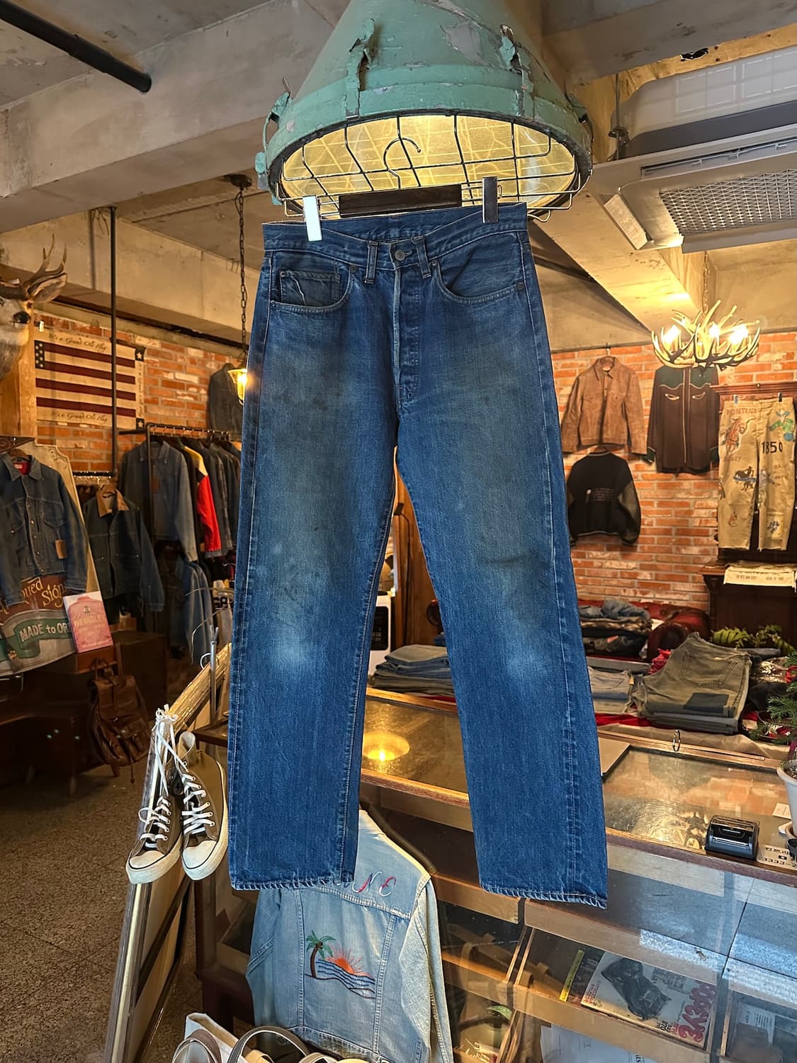 70s USA 빈티지 리바이스 501 66전기 셀비지 데님 팬츠 상품이미지1