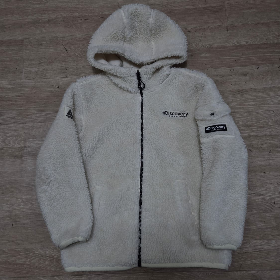 디스커버리 키즈 사이드패치 후드 뽀글이 후리스 플리스 자켓 (150) 상품이미지1