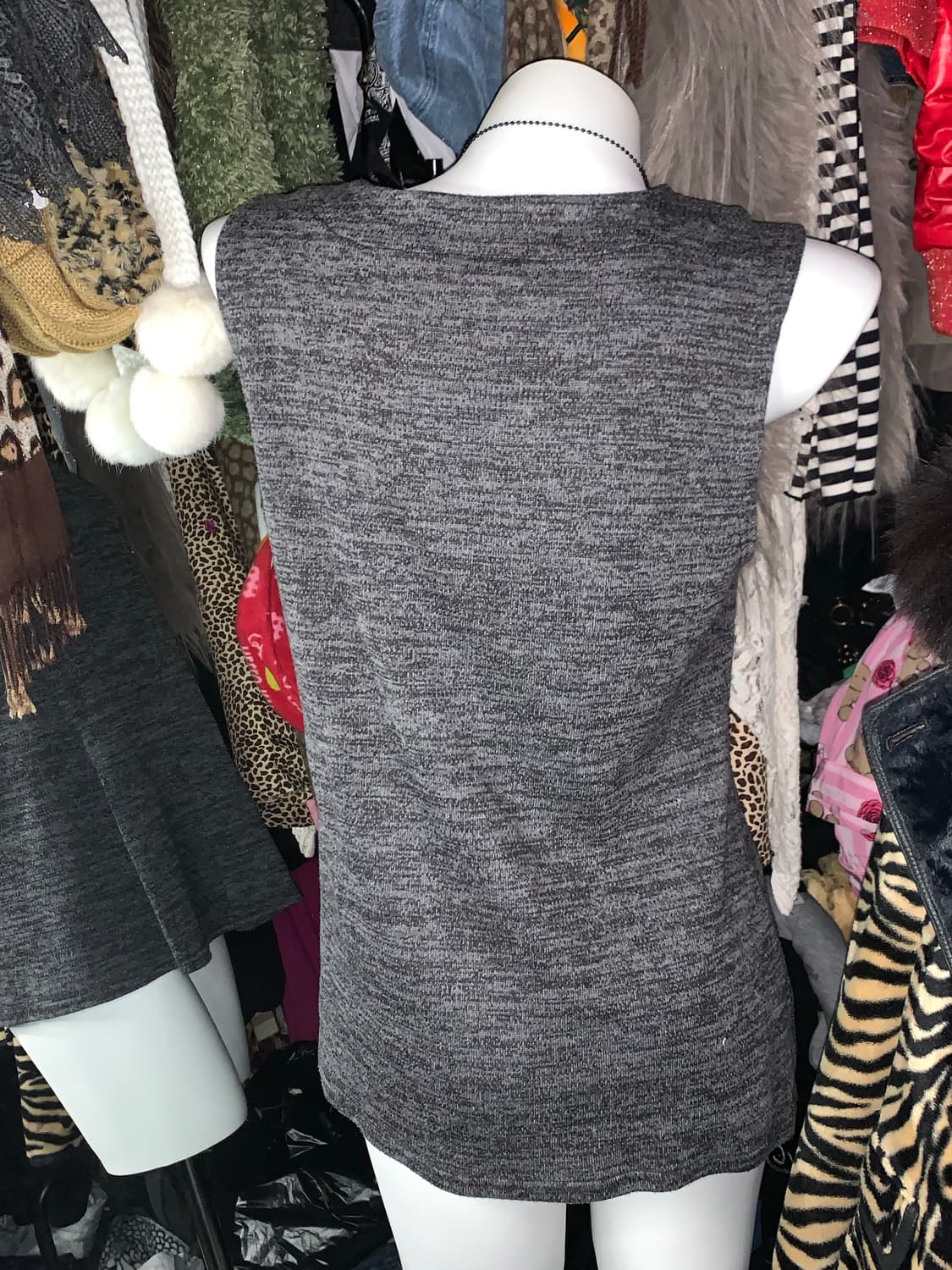 무채색 모리 버튼 단가라 탑 상품이미지3