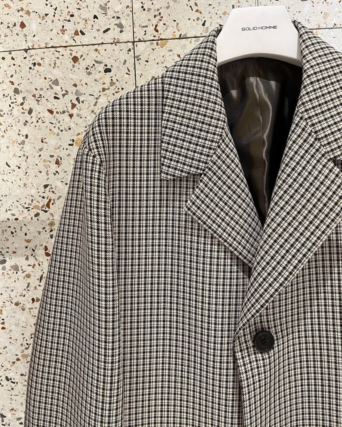 솔리드옴므 체크 싱글 코트 48사이즈 상품이미지10