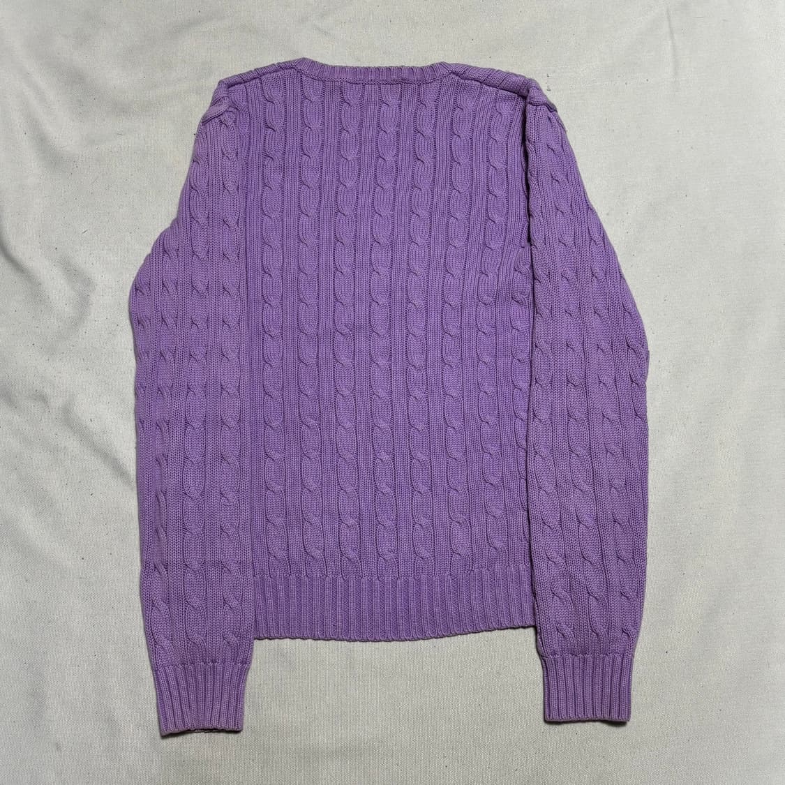 L 폴로랄프로렌 옐로우 포니 브이넥 케이블 니트 상품이미지3