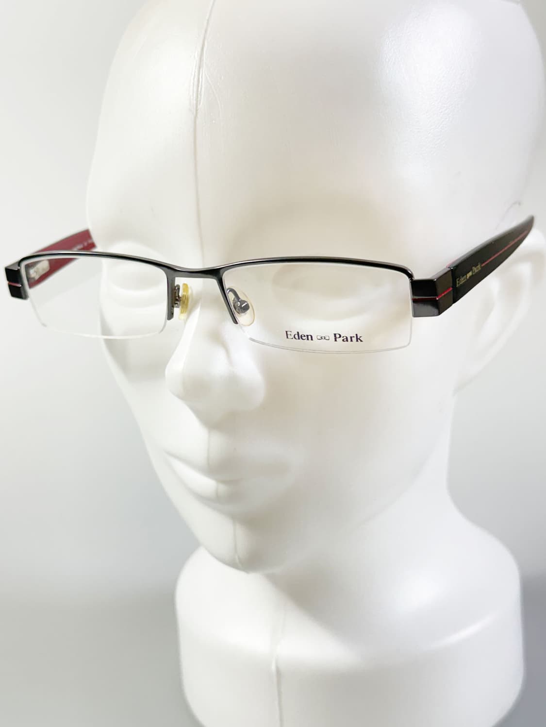 90s EDEN PARK 스퀘어 건메탈 반무테 빈티지 안경 상품이미지8