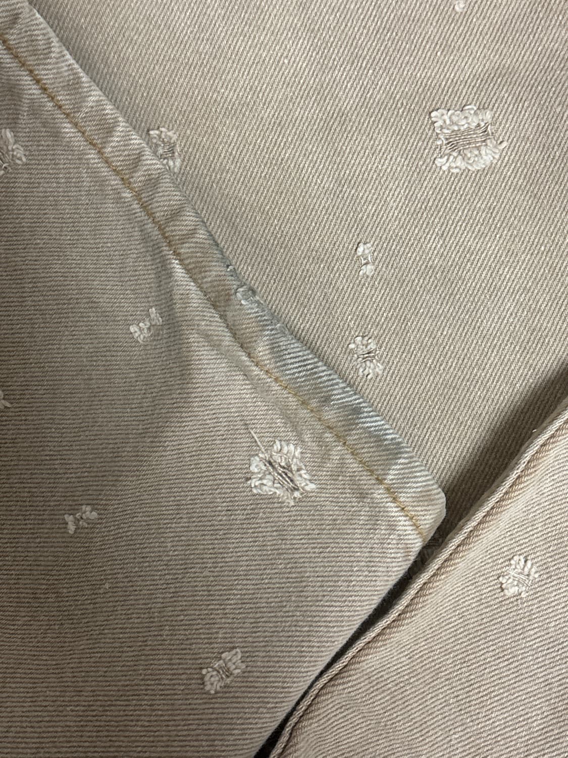 위켄더스 베이지 데님 데미지드 팬츠 상품이미지4