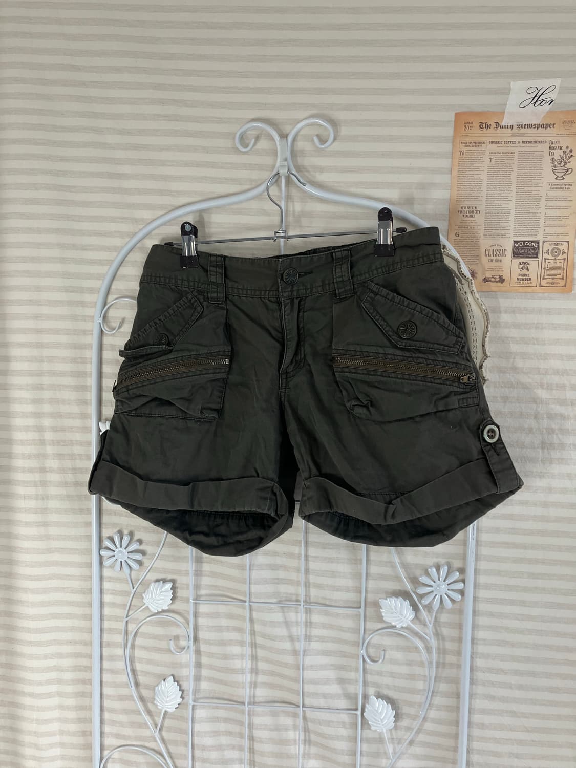 jpn vintage y2k khaki cargo half pants 상품이미지1