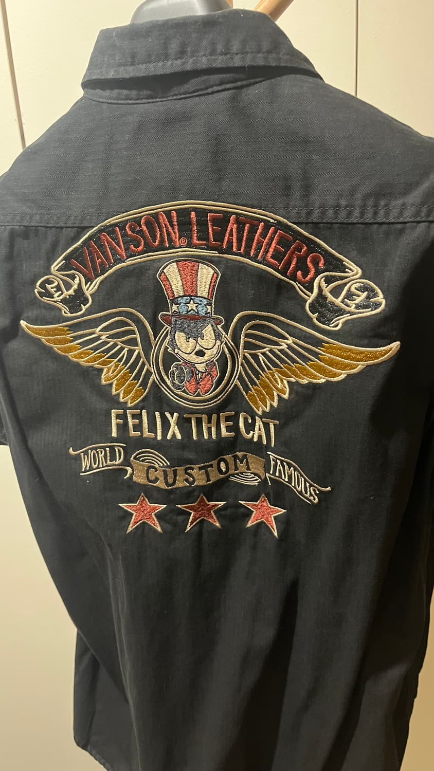 밴슨 레더 × 펠릭스 더 캣 자수 반팔 셔츠 상품이미지5