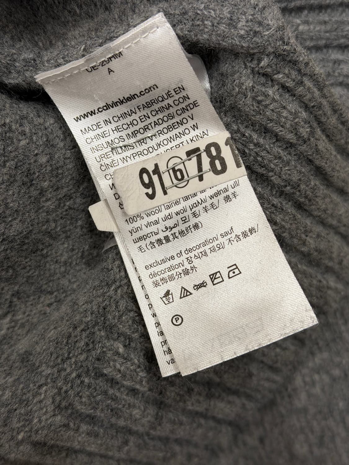 캘빈클라인진 울니트 100% L 그레이 상품이미지5