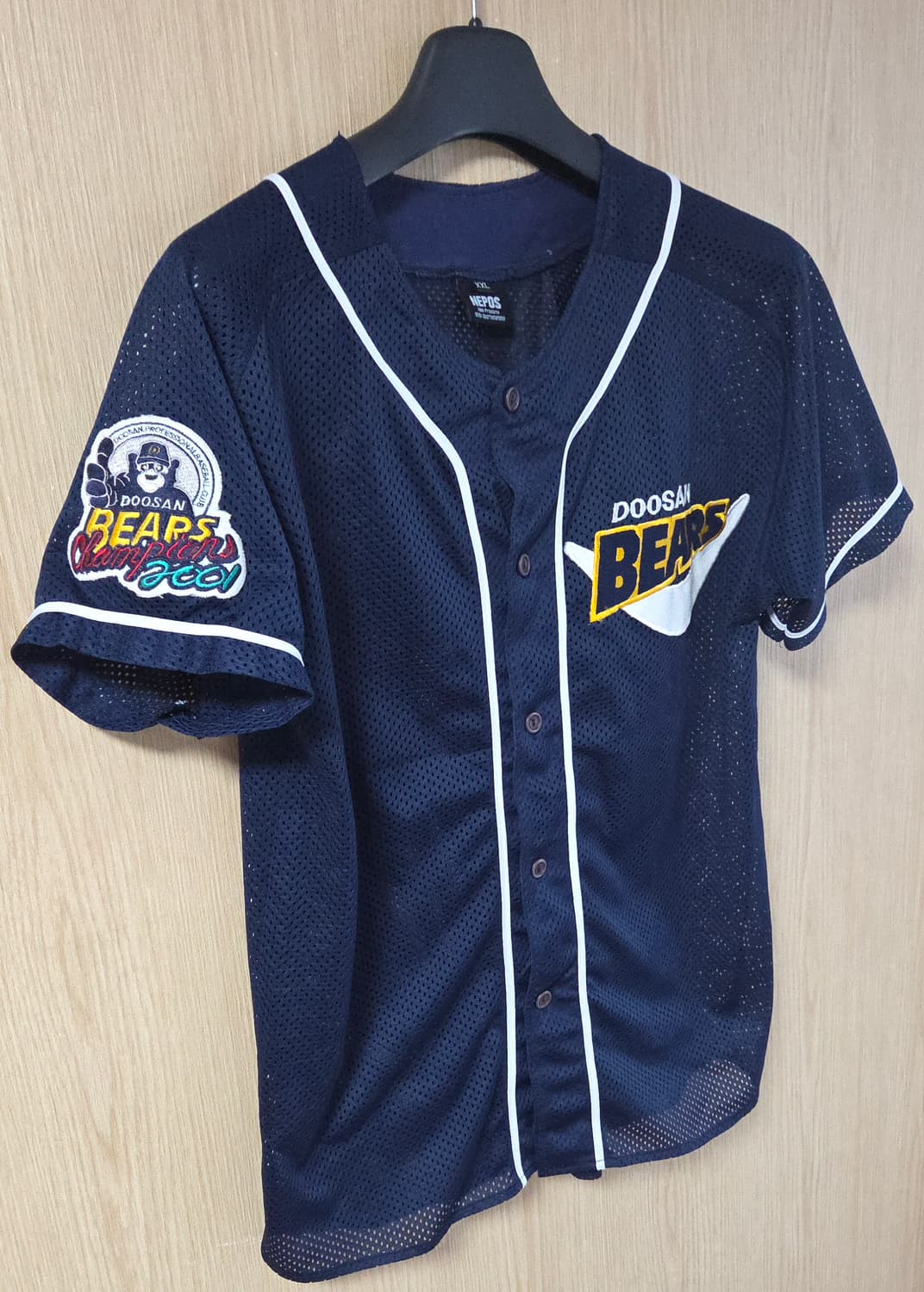 (착샷) 두산베어스 2001 우승패치 유니폼 레트로 져지 상품이미지2