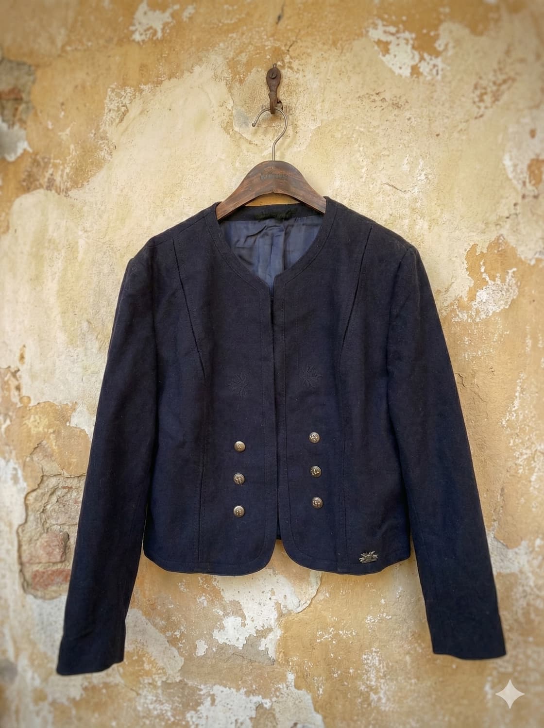  티롤리언 노카라 울 재킷 상품이미지1