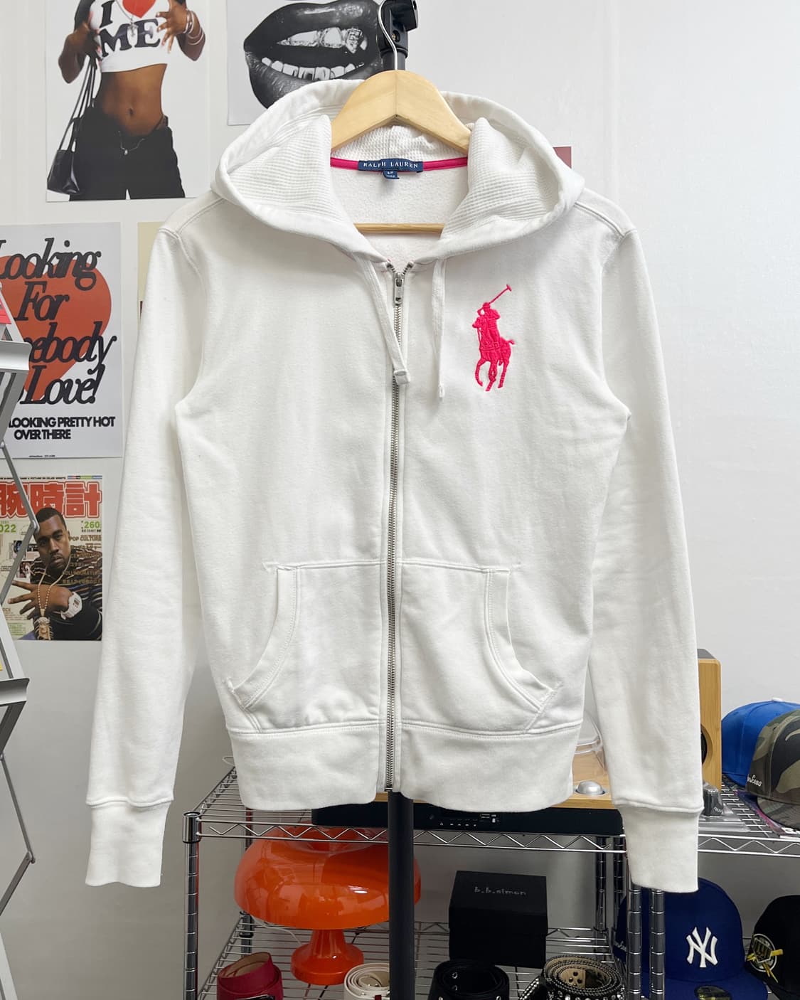 폴로 핑크 빅포니 로고 후드집업 상품이미지5