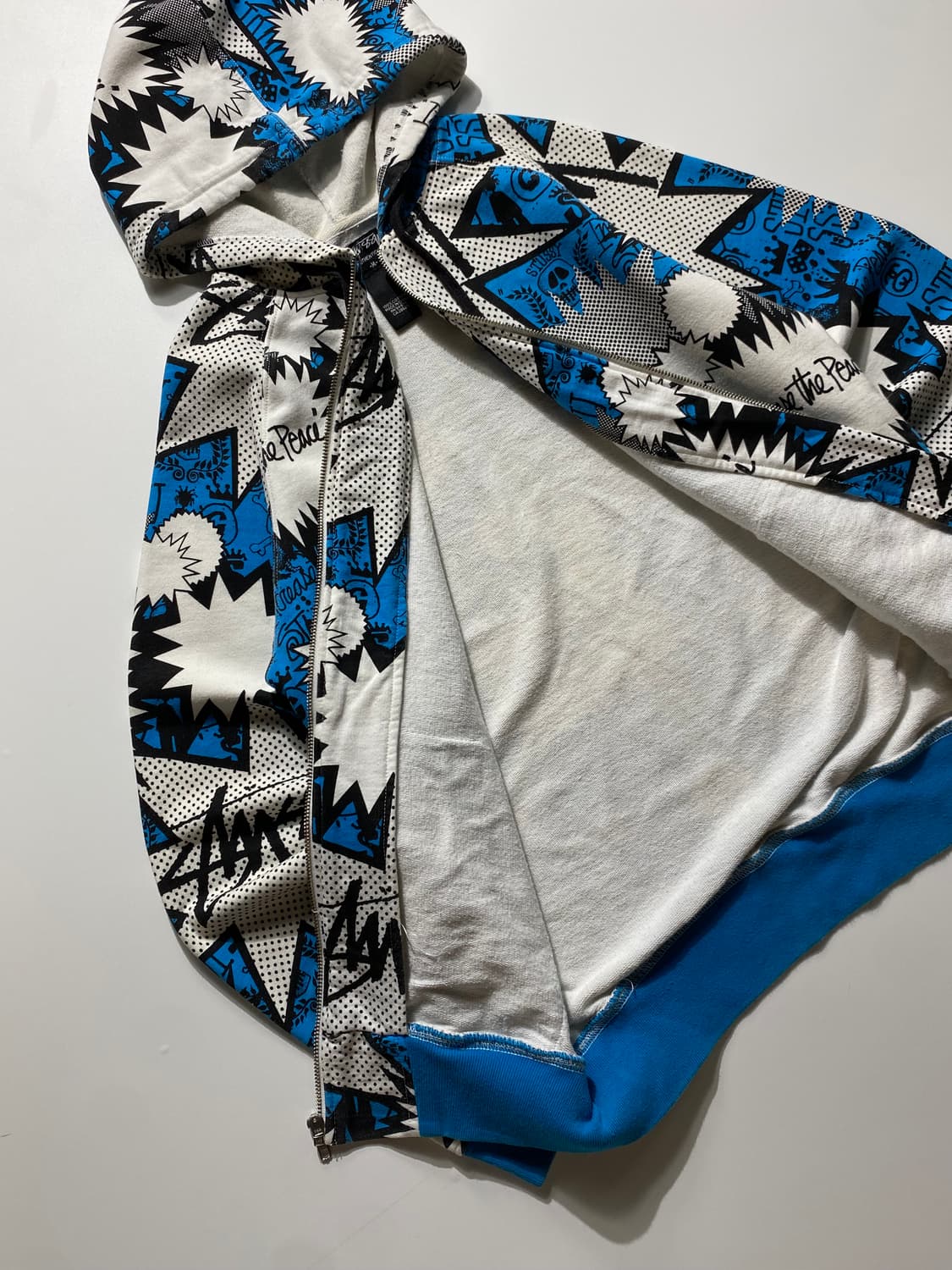 [M] 00s Stussy 스투시 카툰 그래픽 후드 집업 상품이미지6