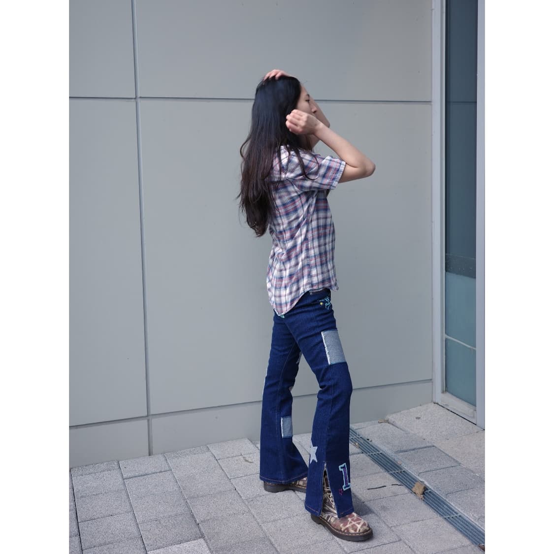 빈티지 체크 반팔 셔츠 상품이미지2