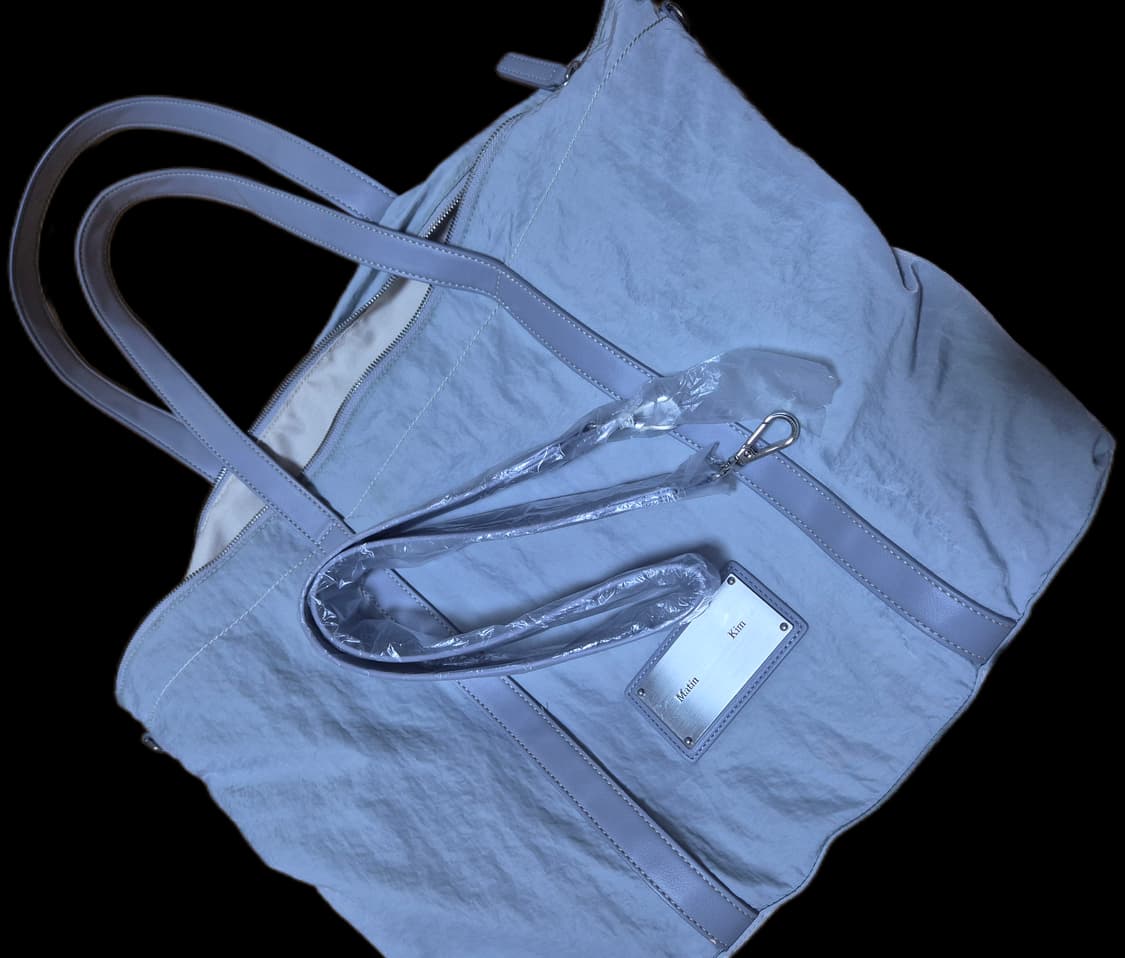 마뗑킴 나일론 패브릭 쇼퍼백(라이트그레이) 상품이미지3