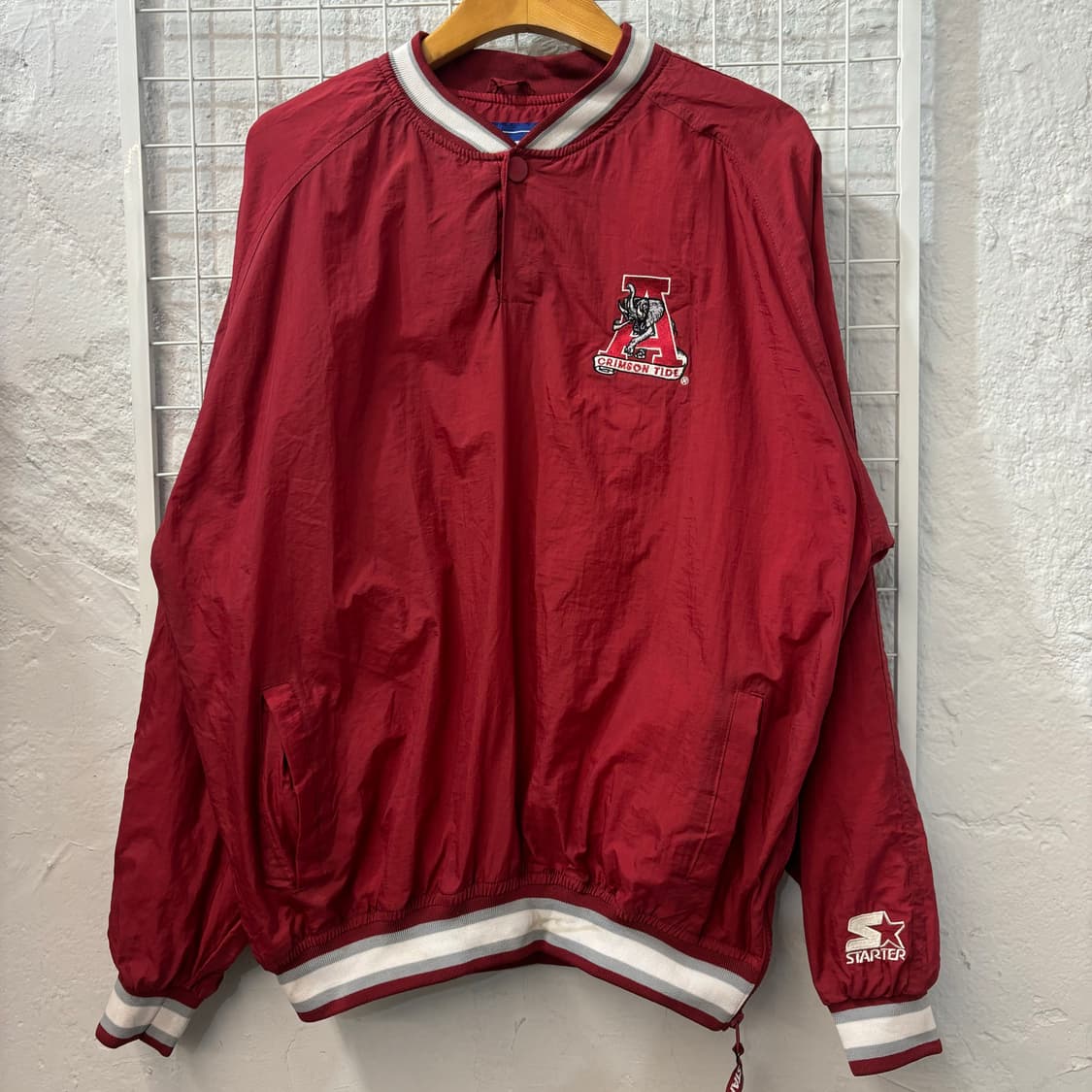 90s 스타터 올드스쿨 앨라배마 크림슨 타이드 웜업 자켓 XL 상품이미지1