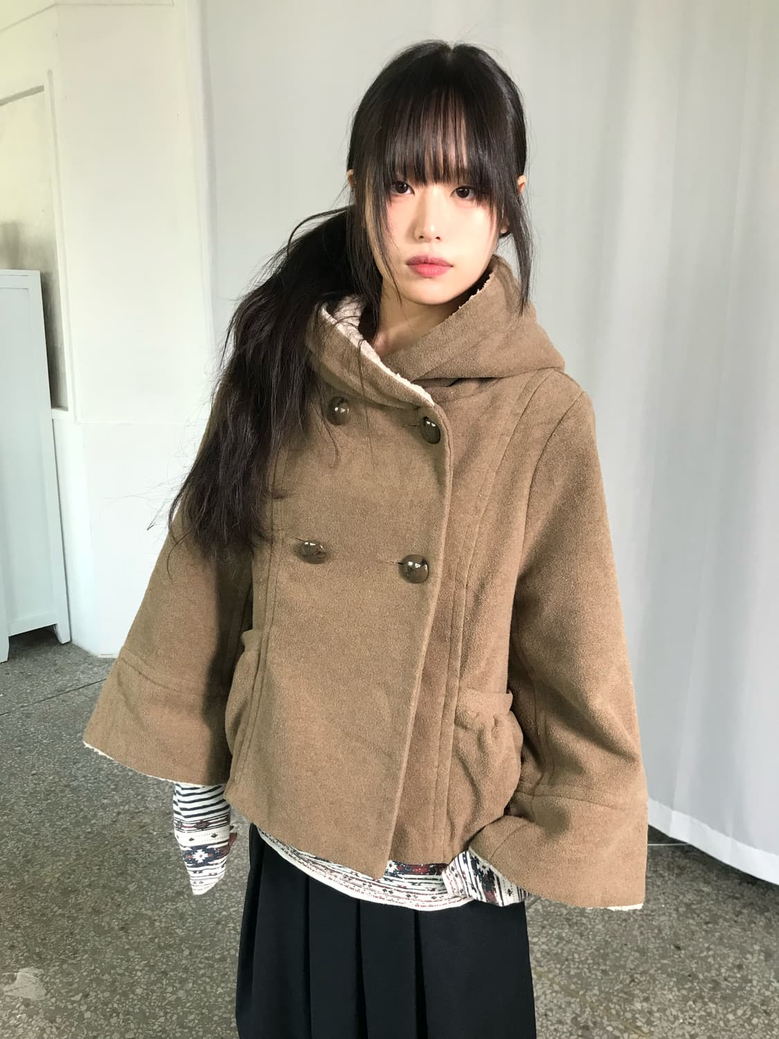 헤이즐 후드 숏 코트 상품이미지4