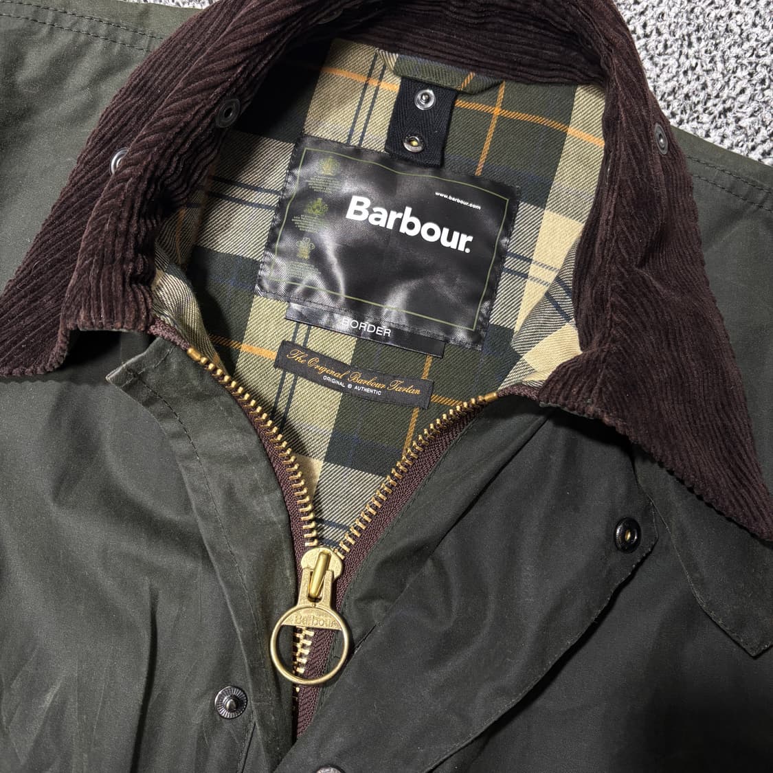 바버 보더 왁스 자켓 세이지 (38) 상품이미지5