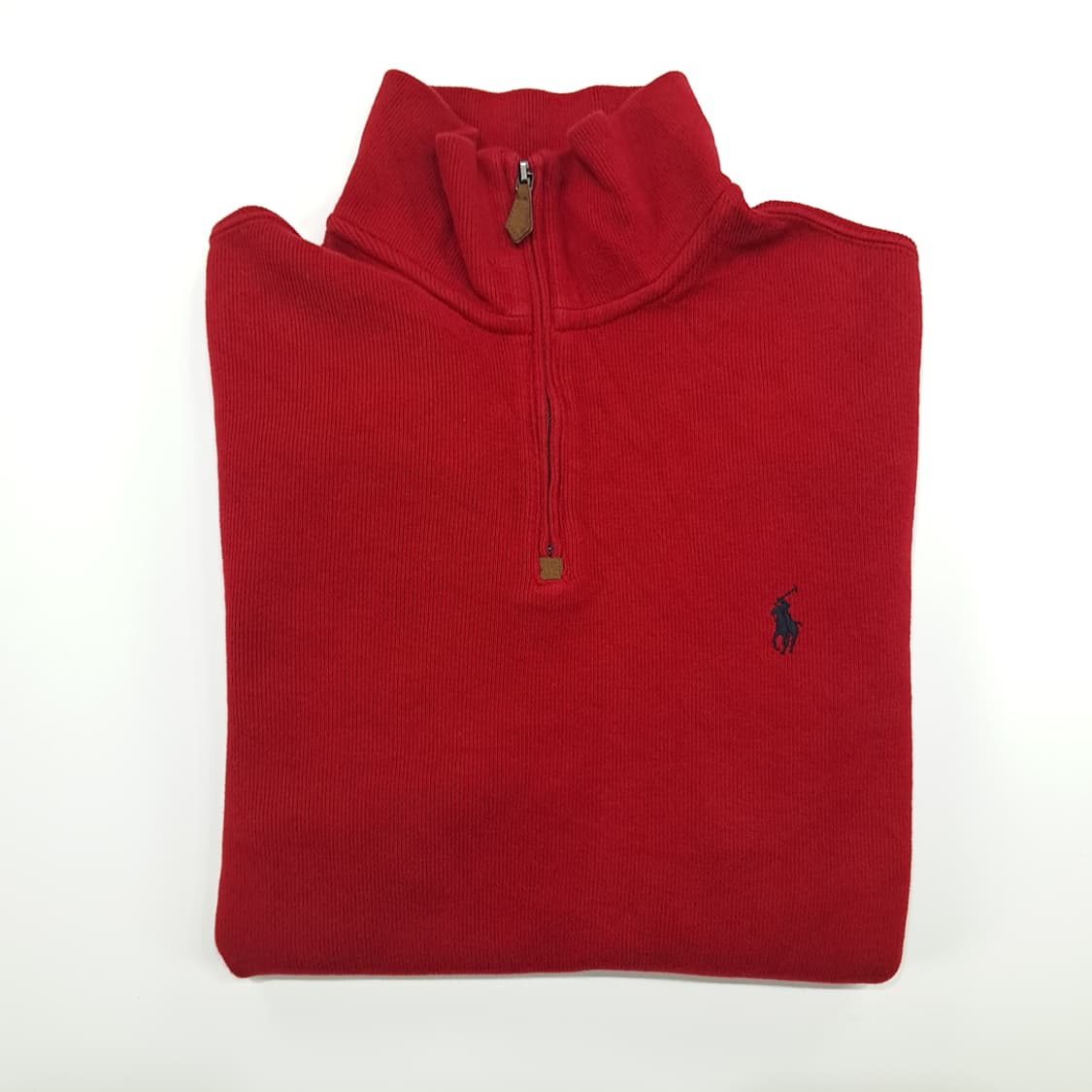 CN793 M 폴로 랄프로렌 레드 하프집업 긴팔 니트 스웨터 상품이미지8