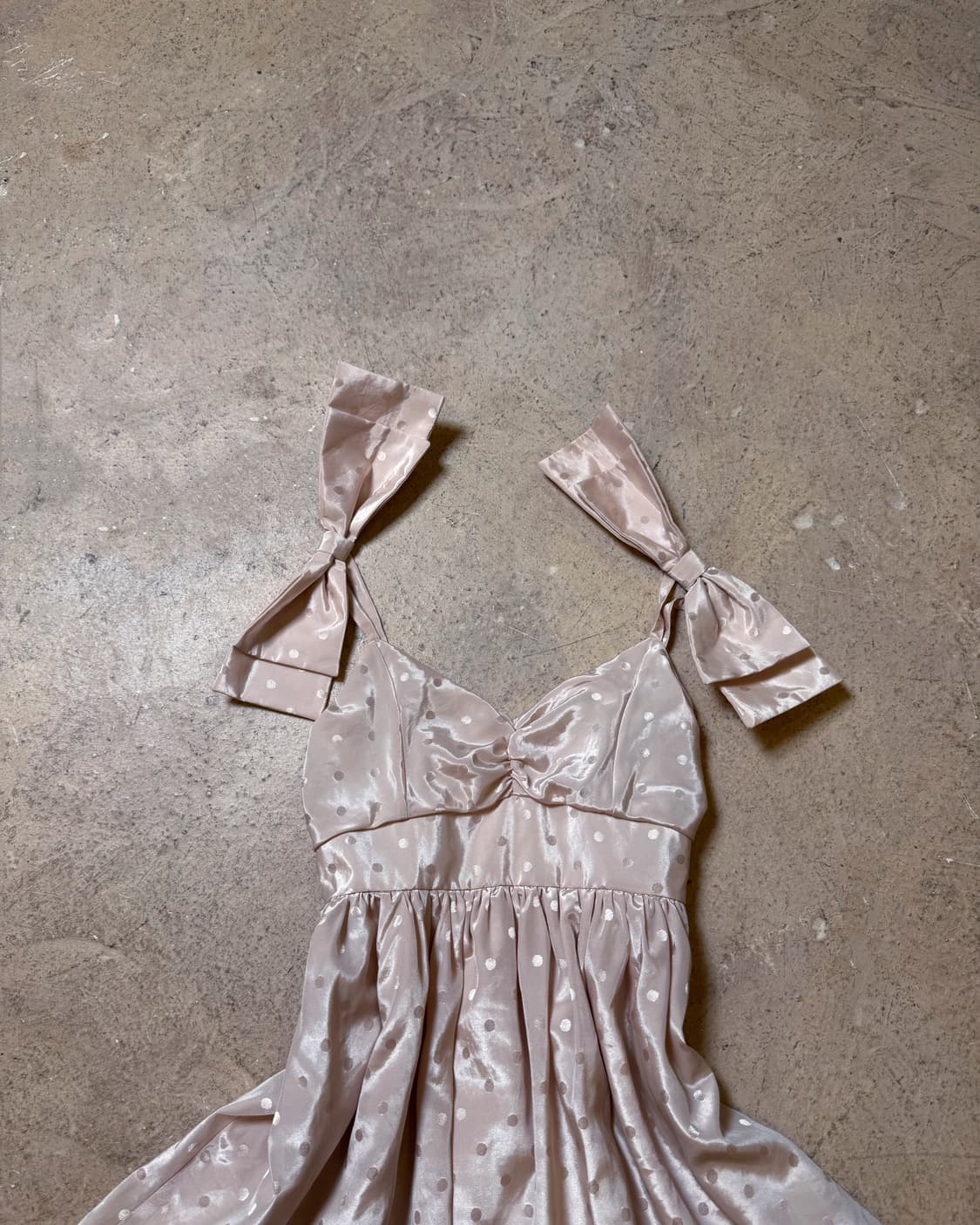 어깨 리본 포인트 도트 원피스 상품이미지2