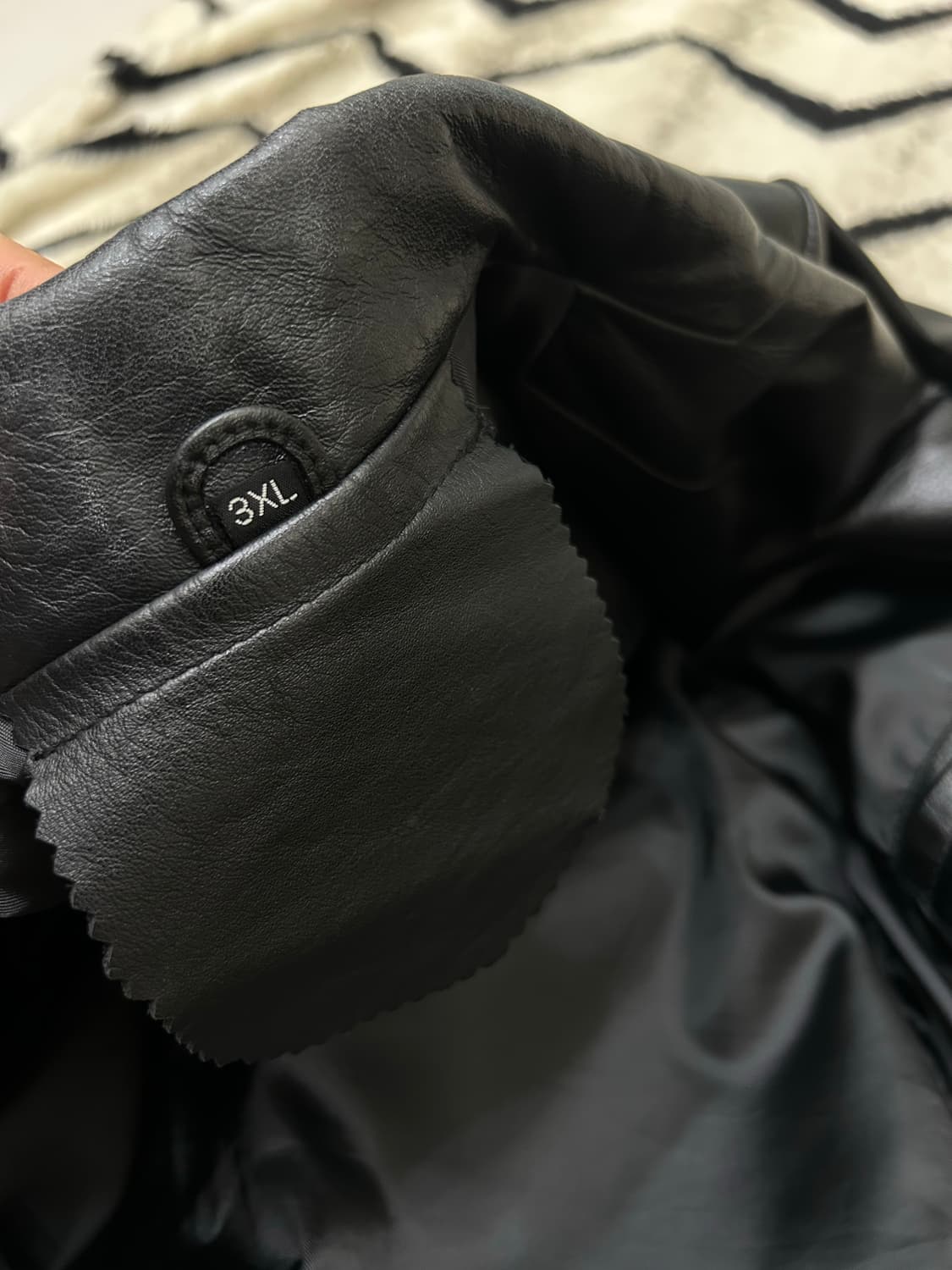 [3XL]빈티지 소가죽 쓰리버튼 블레이저/블랙 상품이미지3