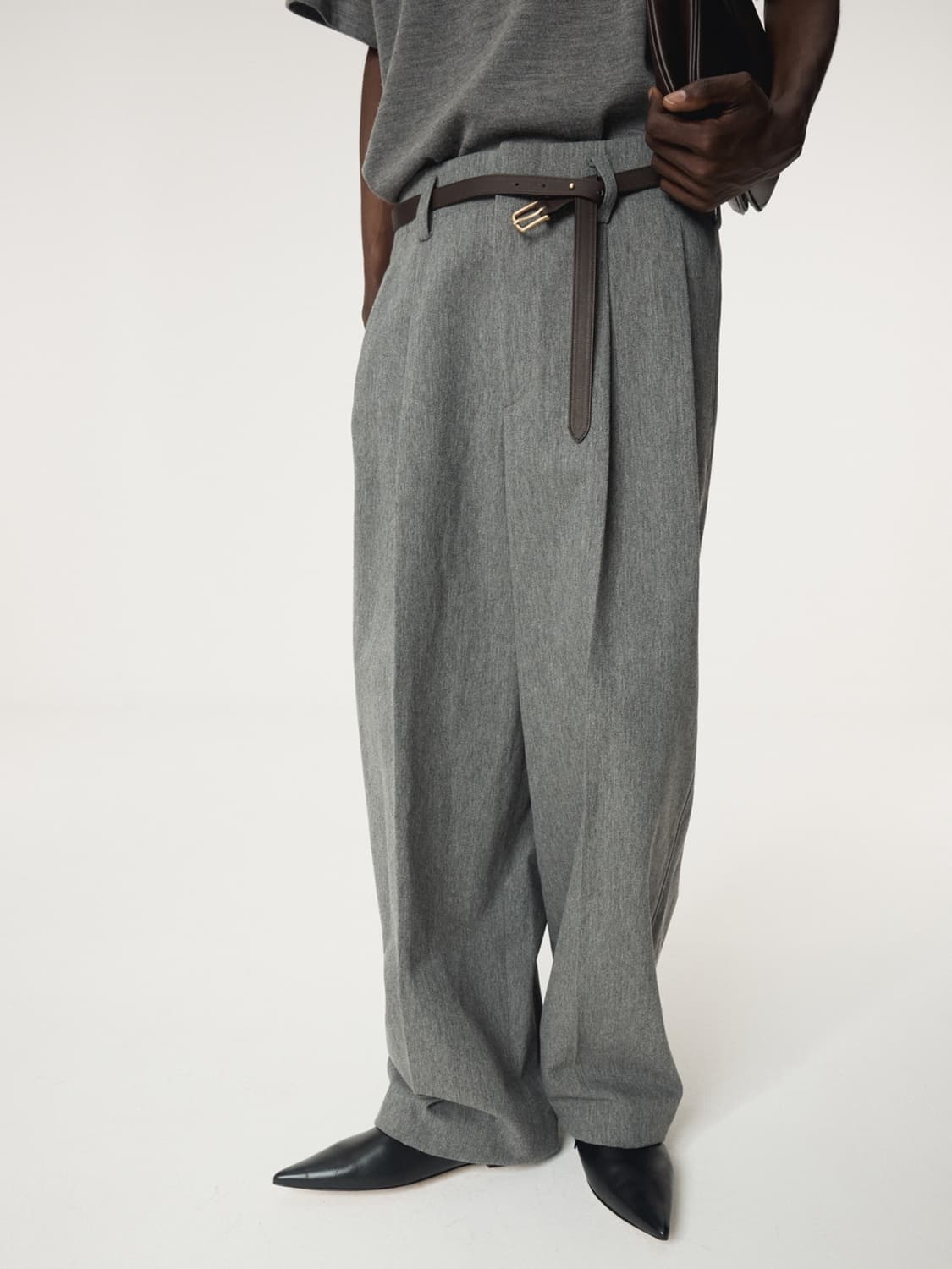 Recto QUINCY WOOL BELTED PANTS 상품이미지1