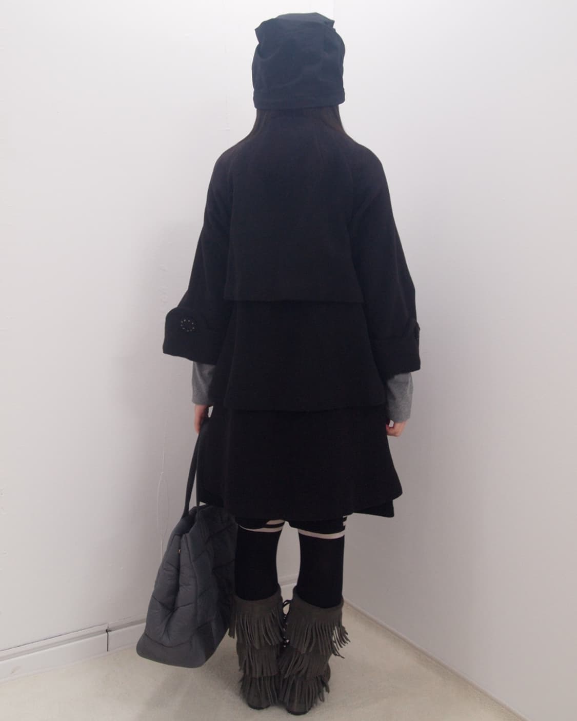 Layered cancan babydoll wool coat 상품이미지5