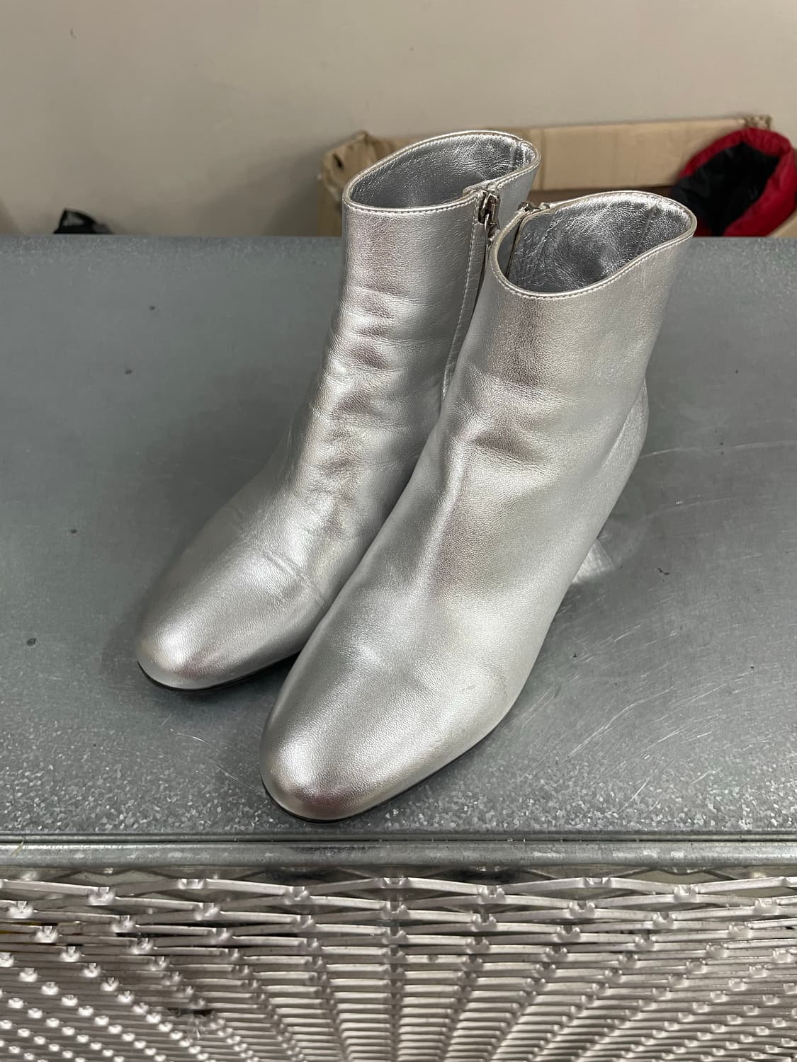 페레가모 미러 힐 가죽 앵클 부츠 5.5 상품이미지2