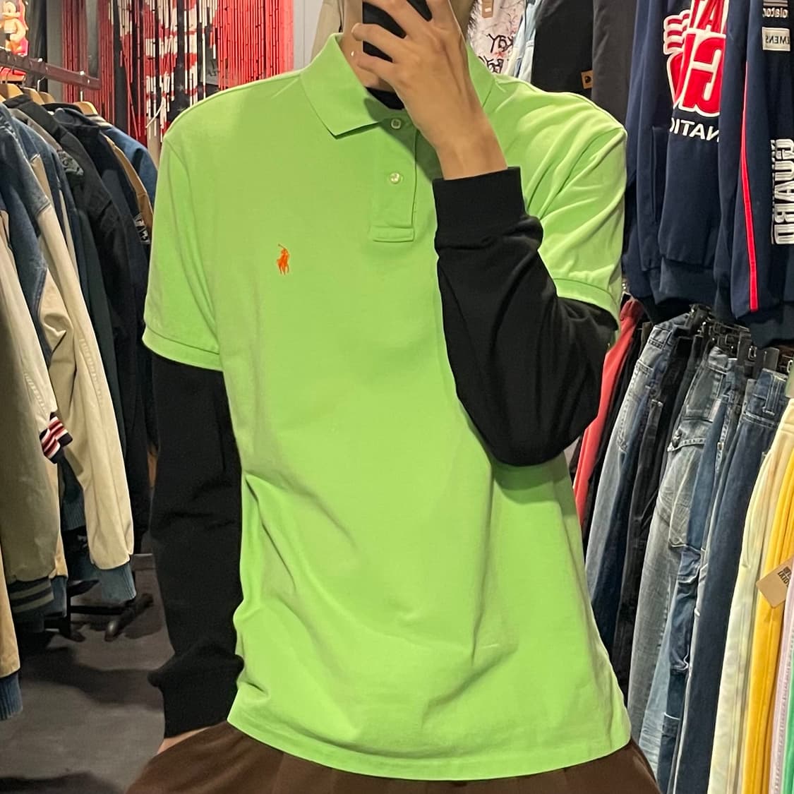 [IM] Polo 폴로 네온 연두 카라 반팔 상품이미지1