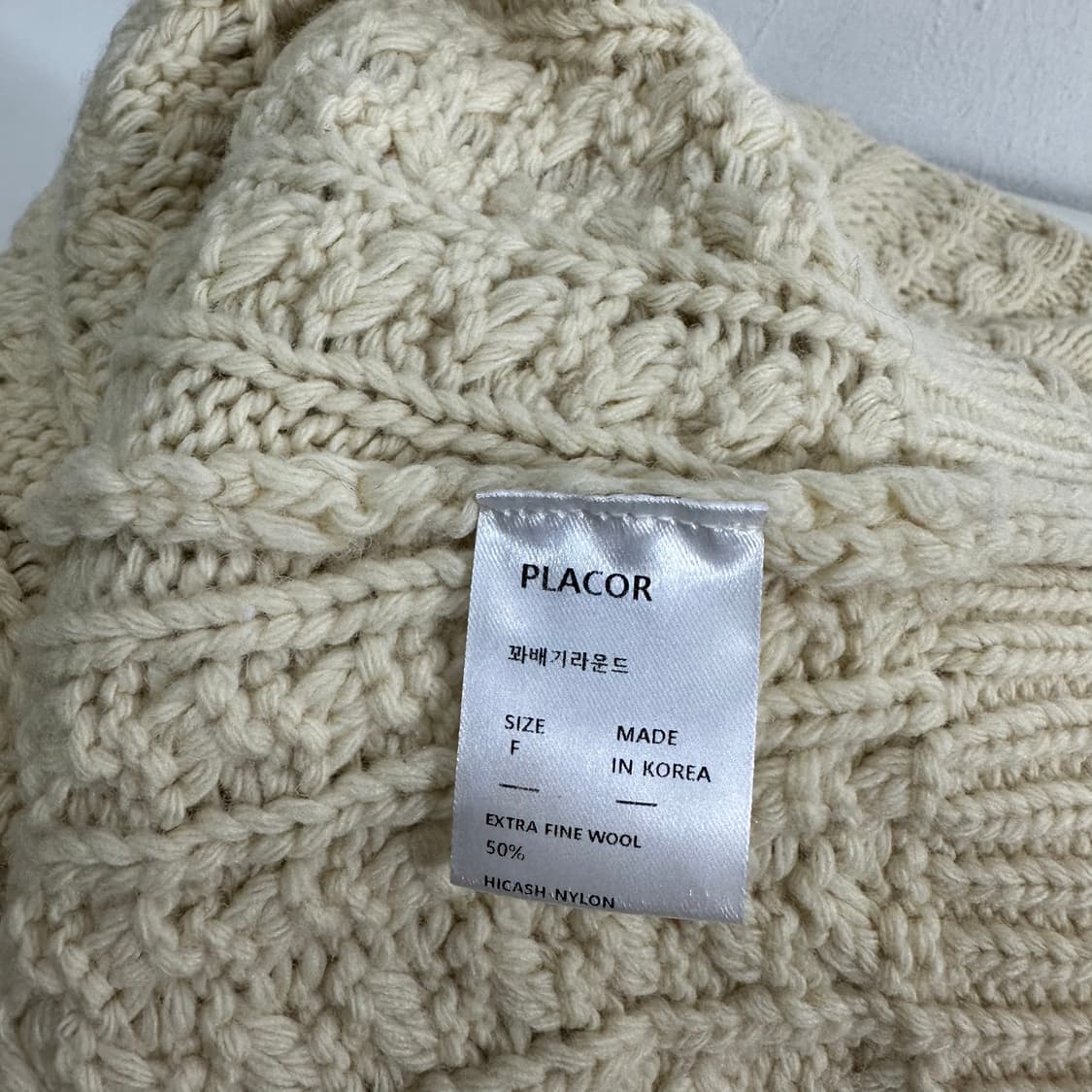 우먼FREE PLACOR 플라코르 크림 꽈배기니트 상품이미지6