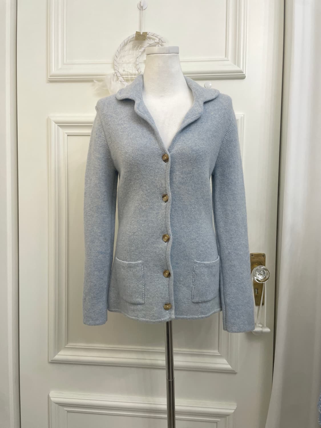 blue melange pocket knit jacket 상품이미지1