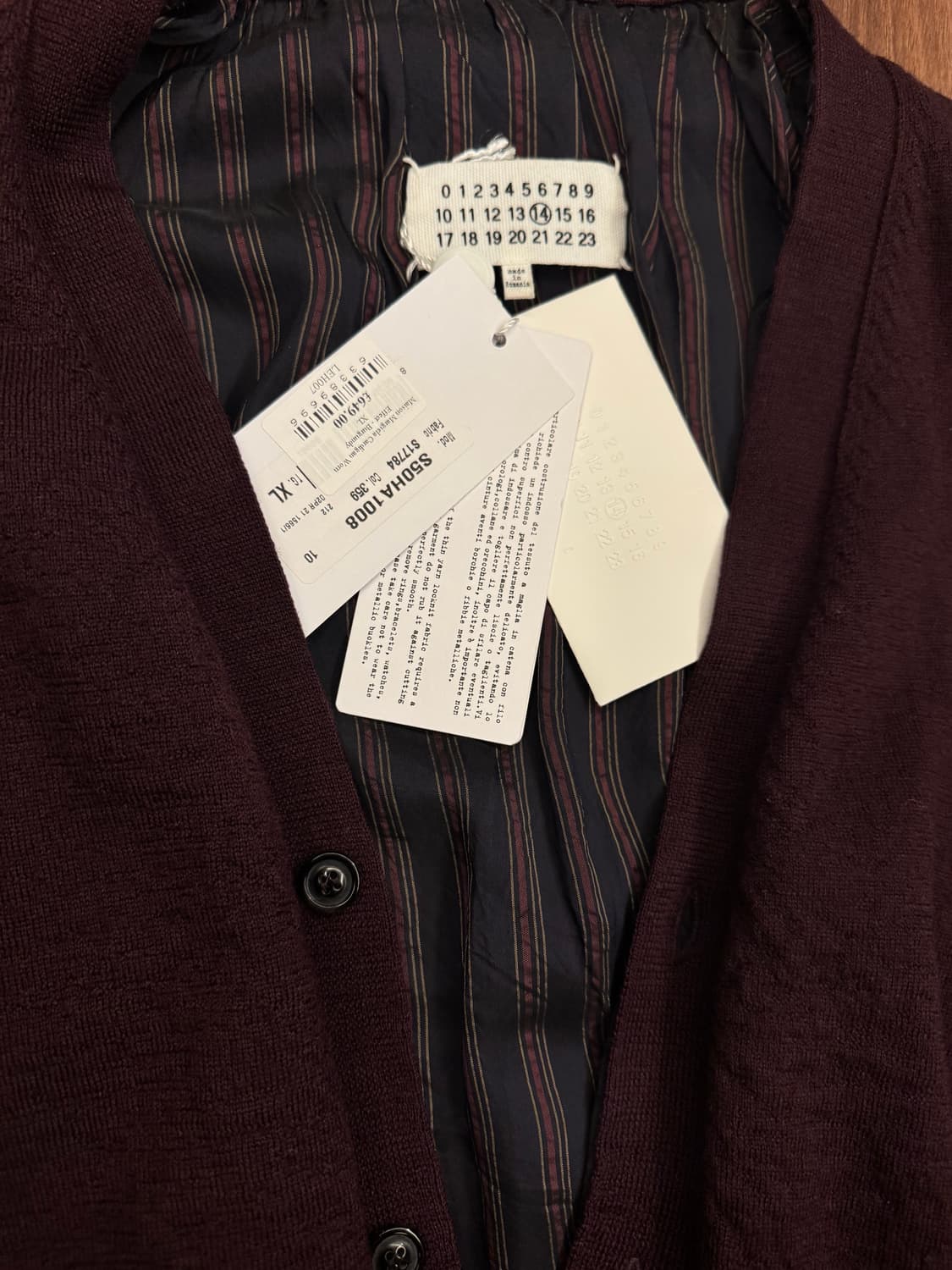 [xl] 마르지엘라 디스 가디건 버건디(택o) 상품이미지7