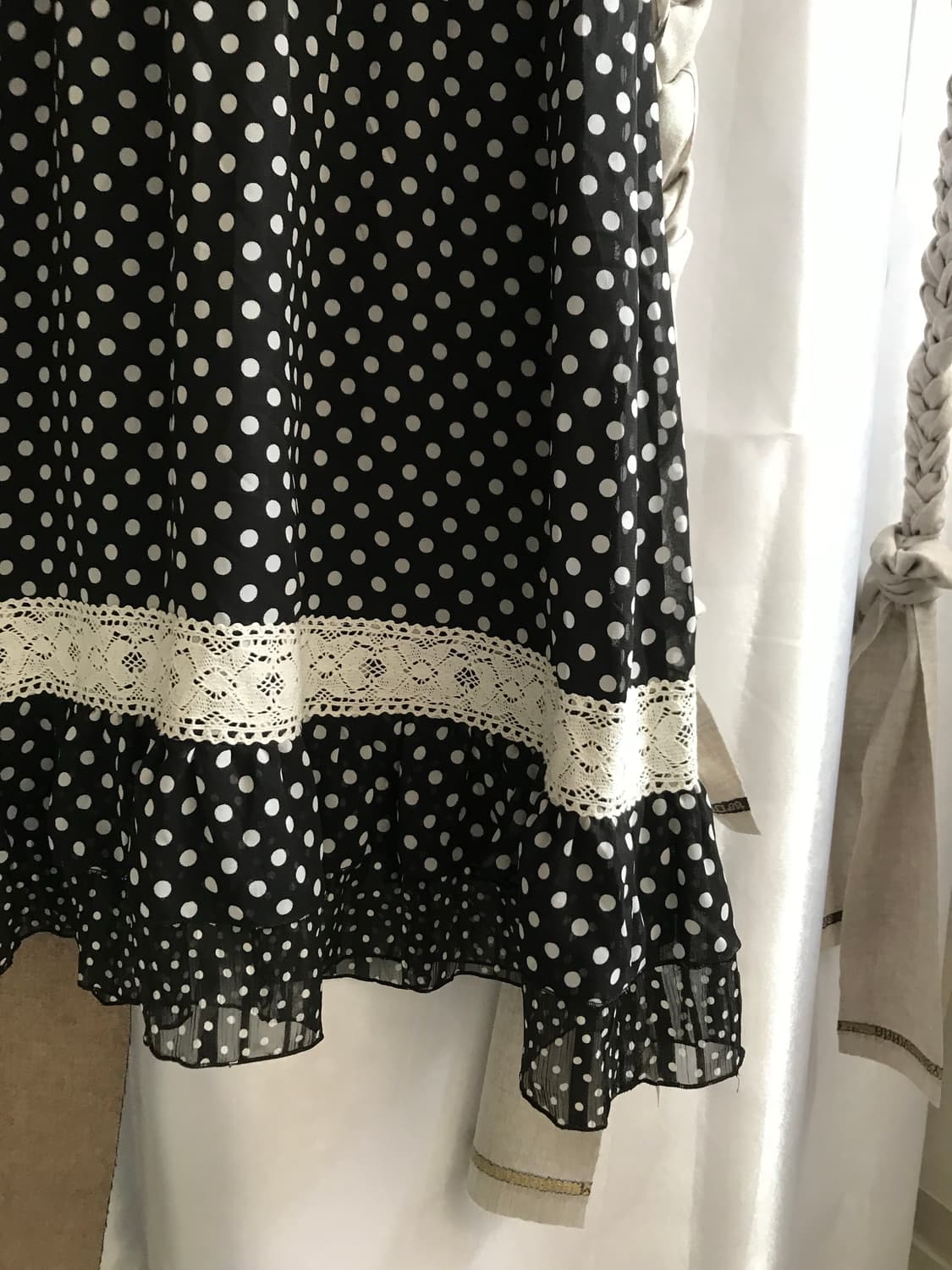 vintage dot pattern lace one-piece 상품이미지6