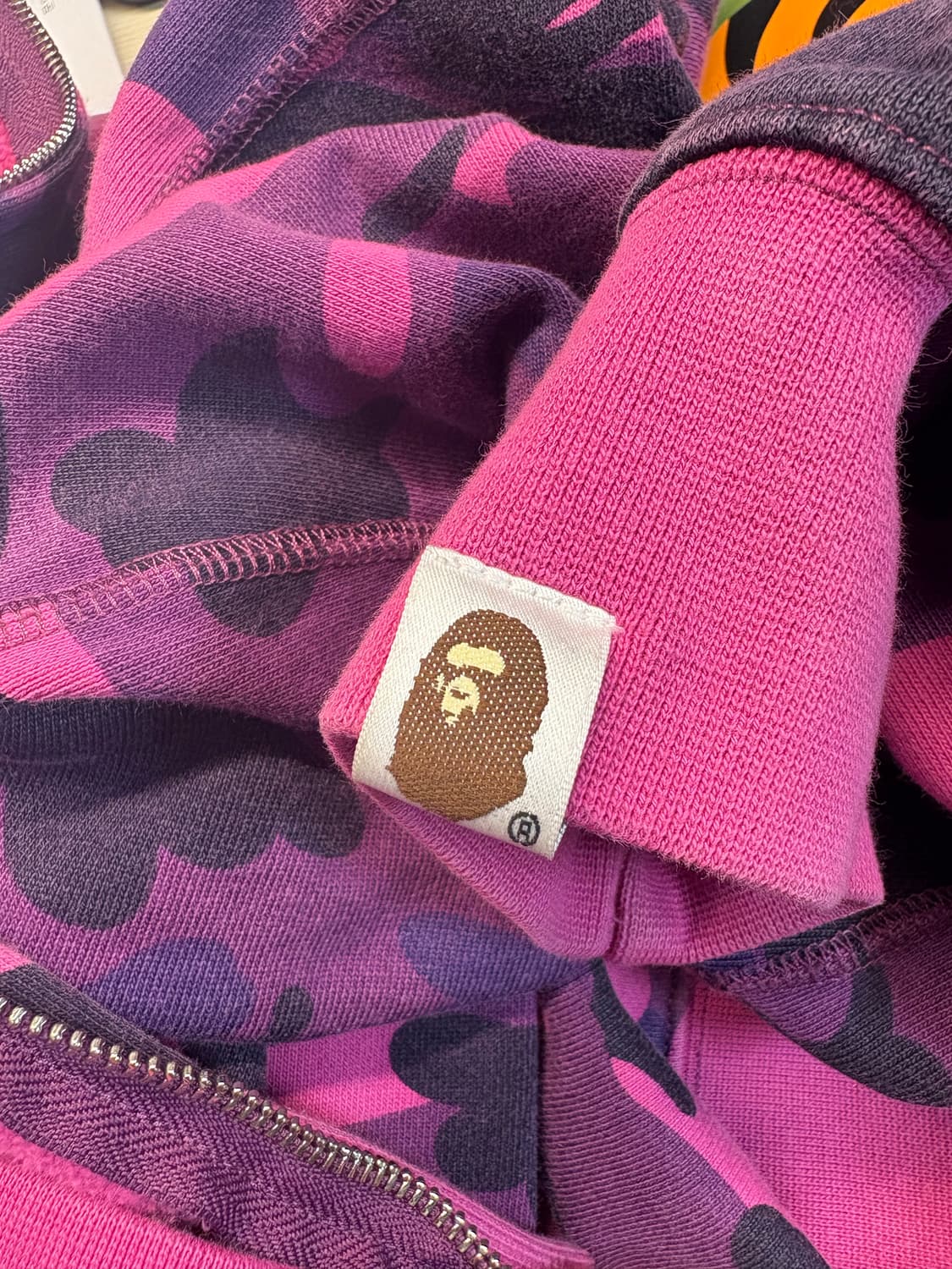 베이프 퍼플 카모 샤크 후드집업 M 상품이미지4