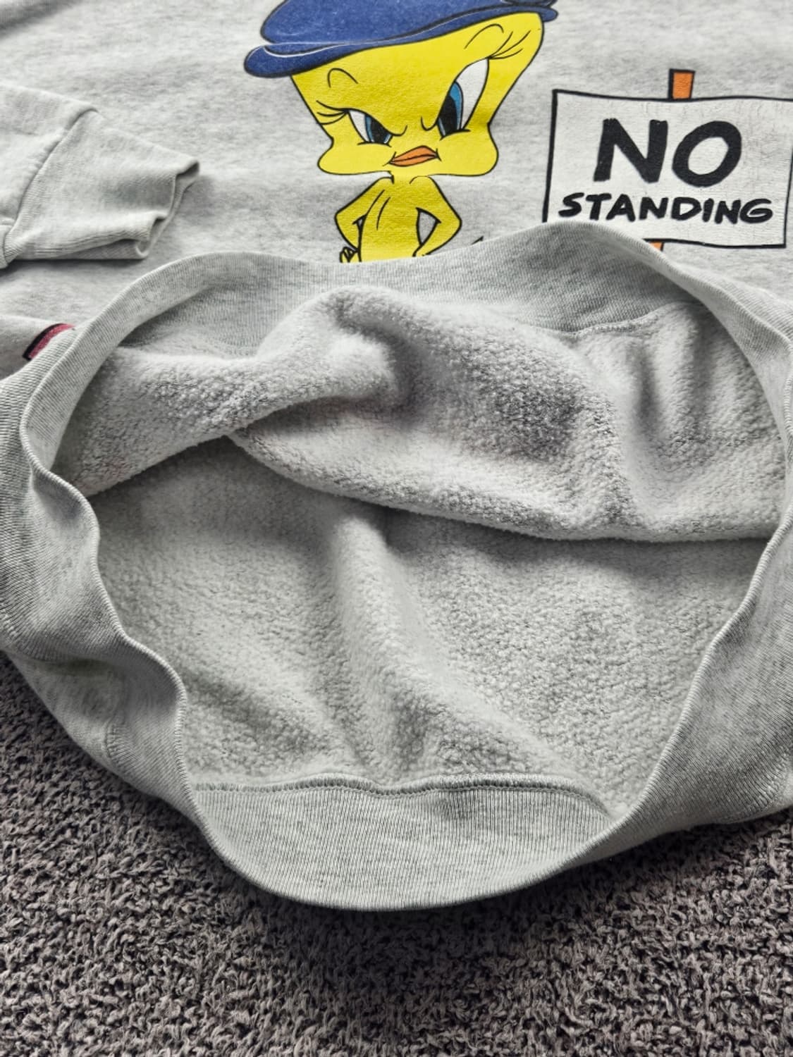 90's USA 루니툰즈 트위티 버드 맨투맨 스웻 셔츠 (L)/10814 상품이미지10