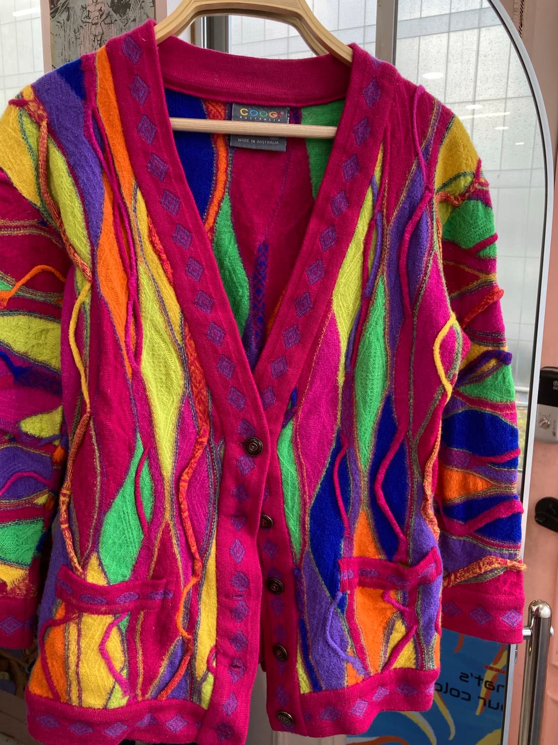 쿠지 레인보우 에스닉 패턴 가디건 상품이미지2