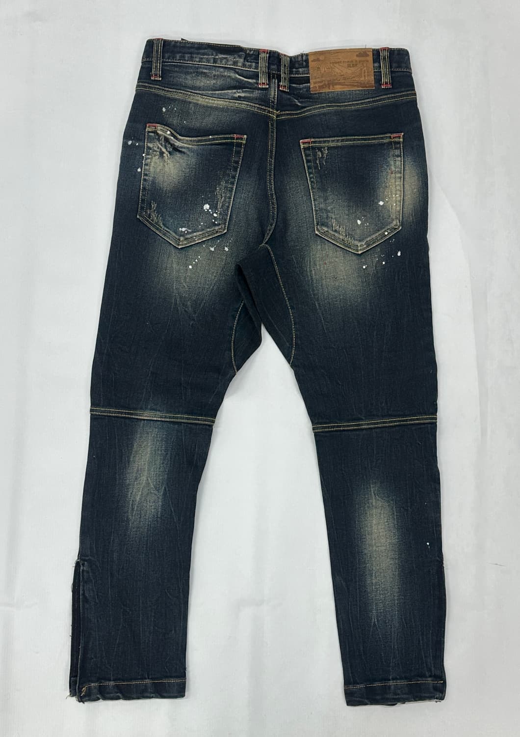 ILDF 워싱 재팬 빈티지 페인팅 일자핏 청 데님 팬츠 보헤미안 펑크 상품이미지3