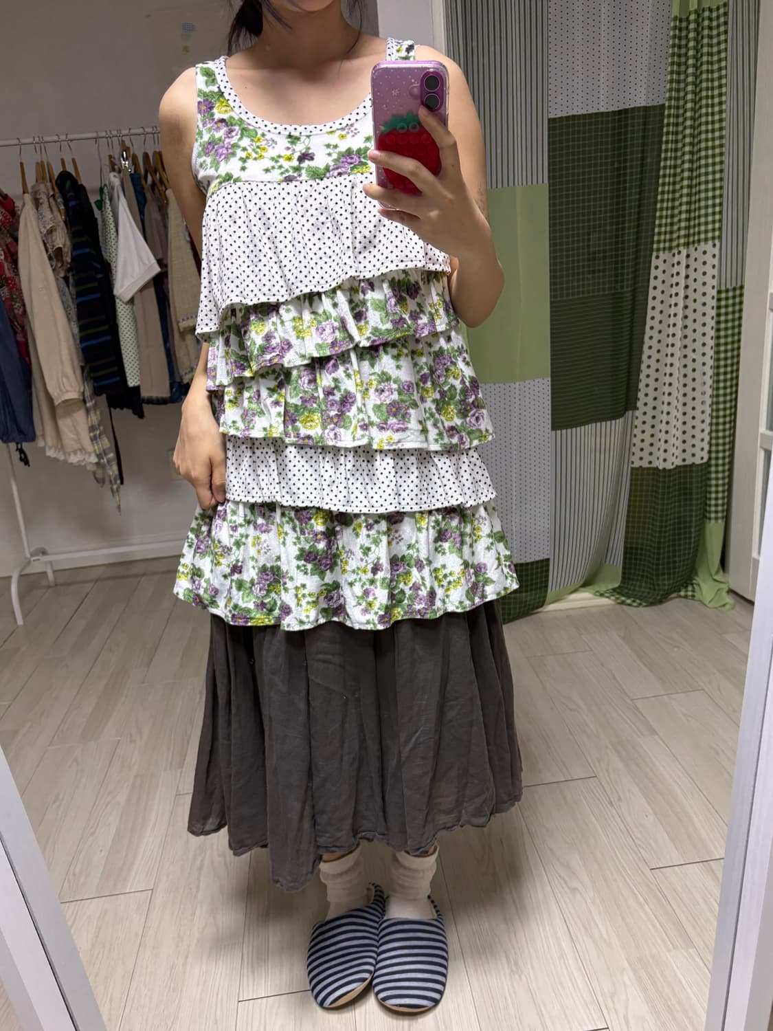 플라워 도트 캉캉 슬리브리스 상품이미지7