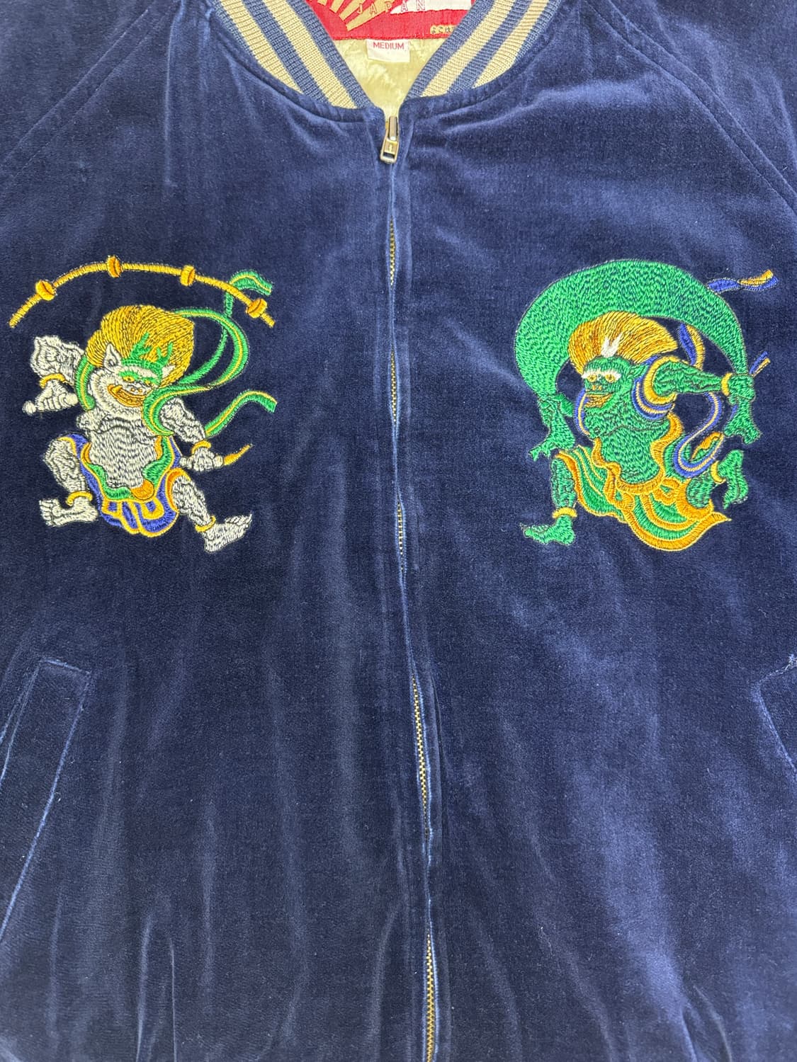 빈티지 90s HOUSTON 벨벳 스카쟌 네이비 M 상품이미지4