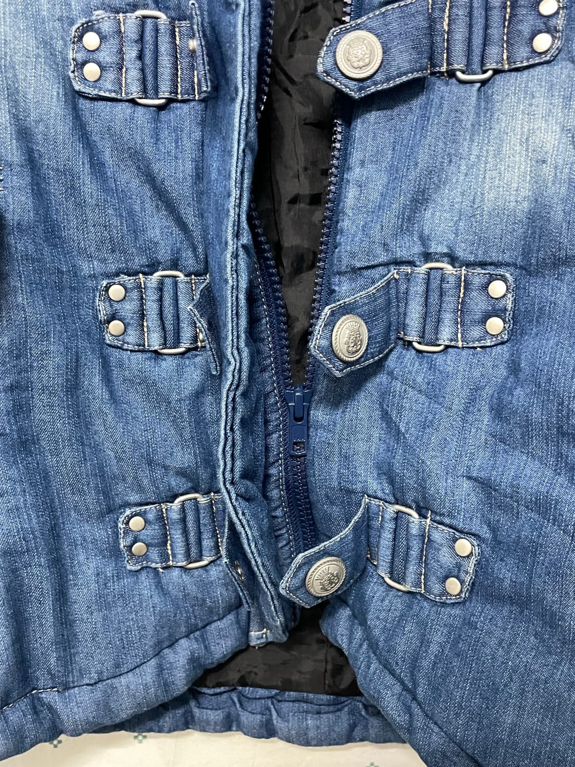 JPN vtg 하이넥 데님 푸퍼 상품이미지6