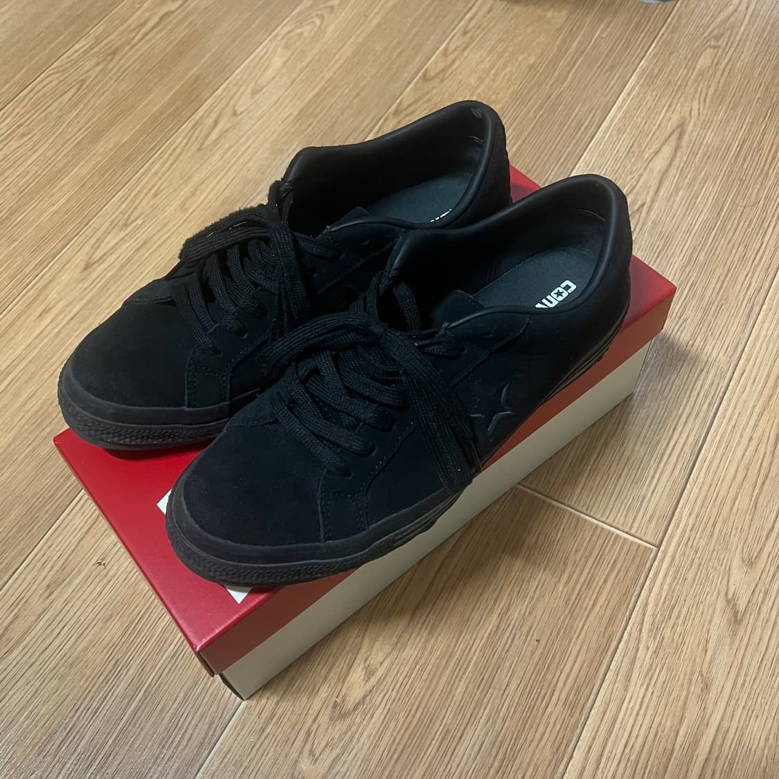 컨버스재팬 원스타 스웨이드 올블랙 8.5size 상품이미지1
