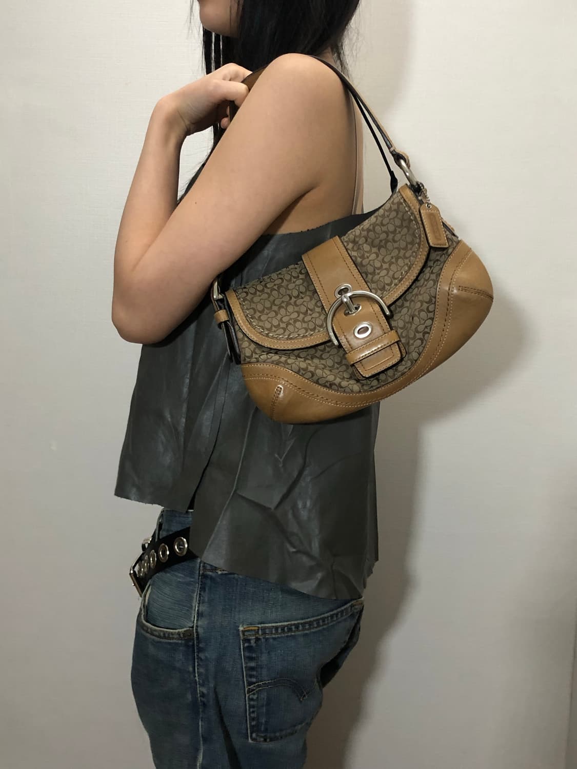 빈티지 코치 브라운 숄더백 상품이미지2