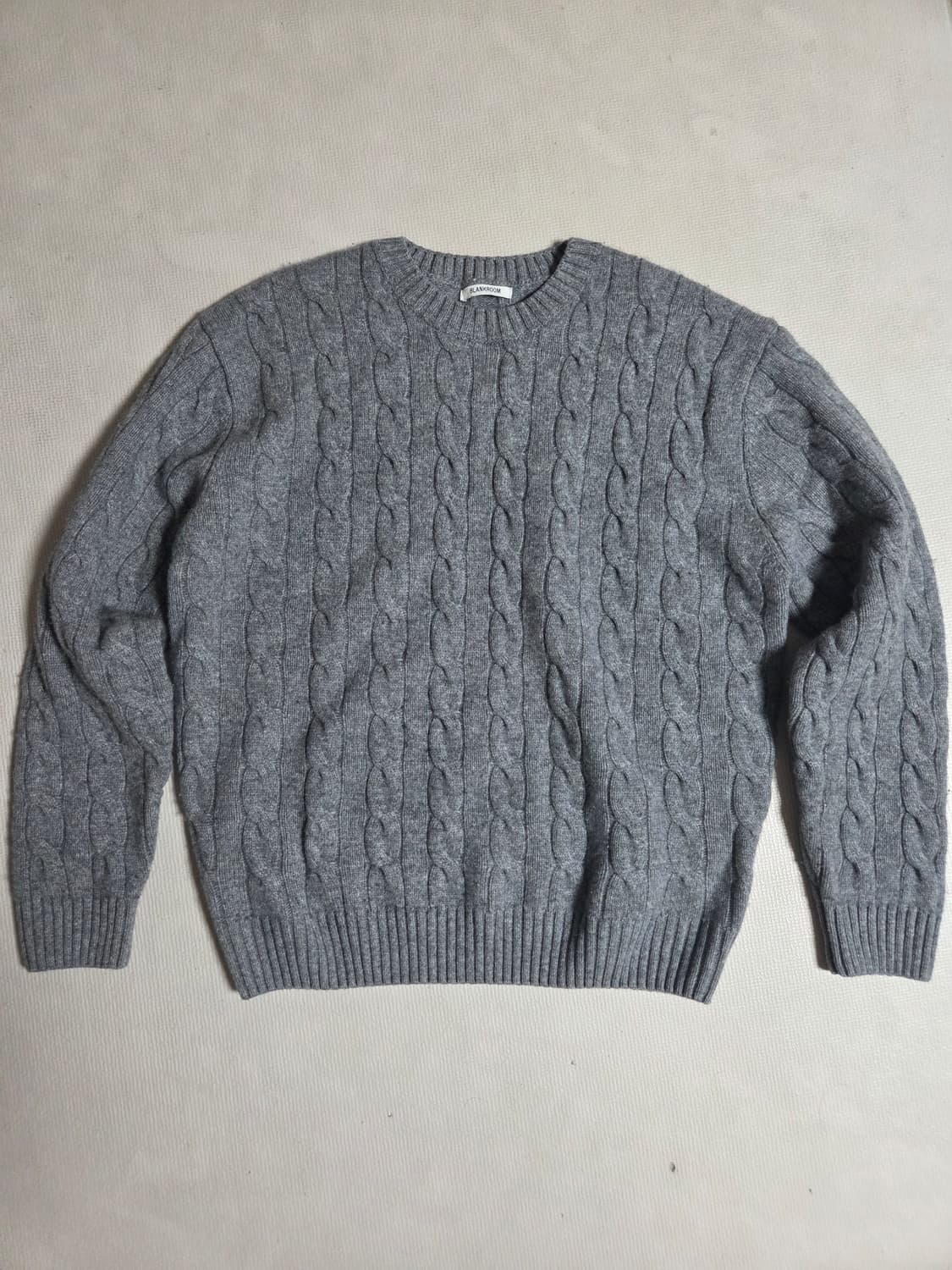 (3) 블랭크룸 울 케이블 니트 멜란지 그레이 상품이미지2
