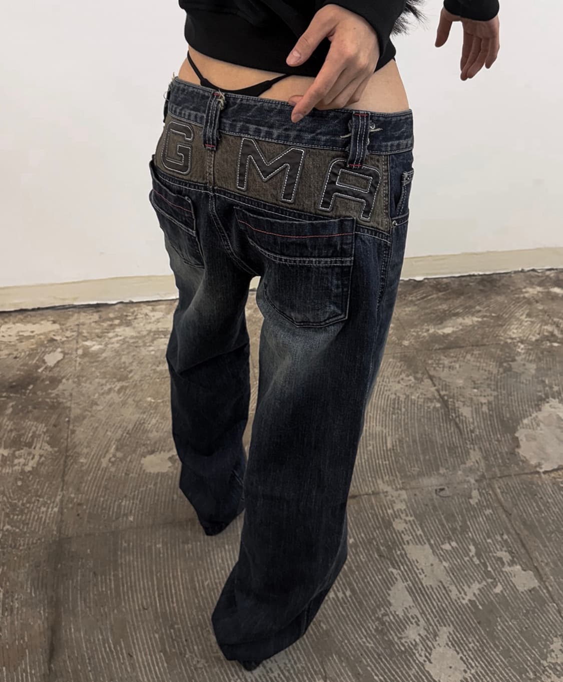도그마엑스 DGMA PATCHED SEMI BAGGY DENIM PANT 상품이미지1