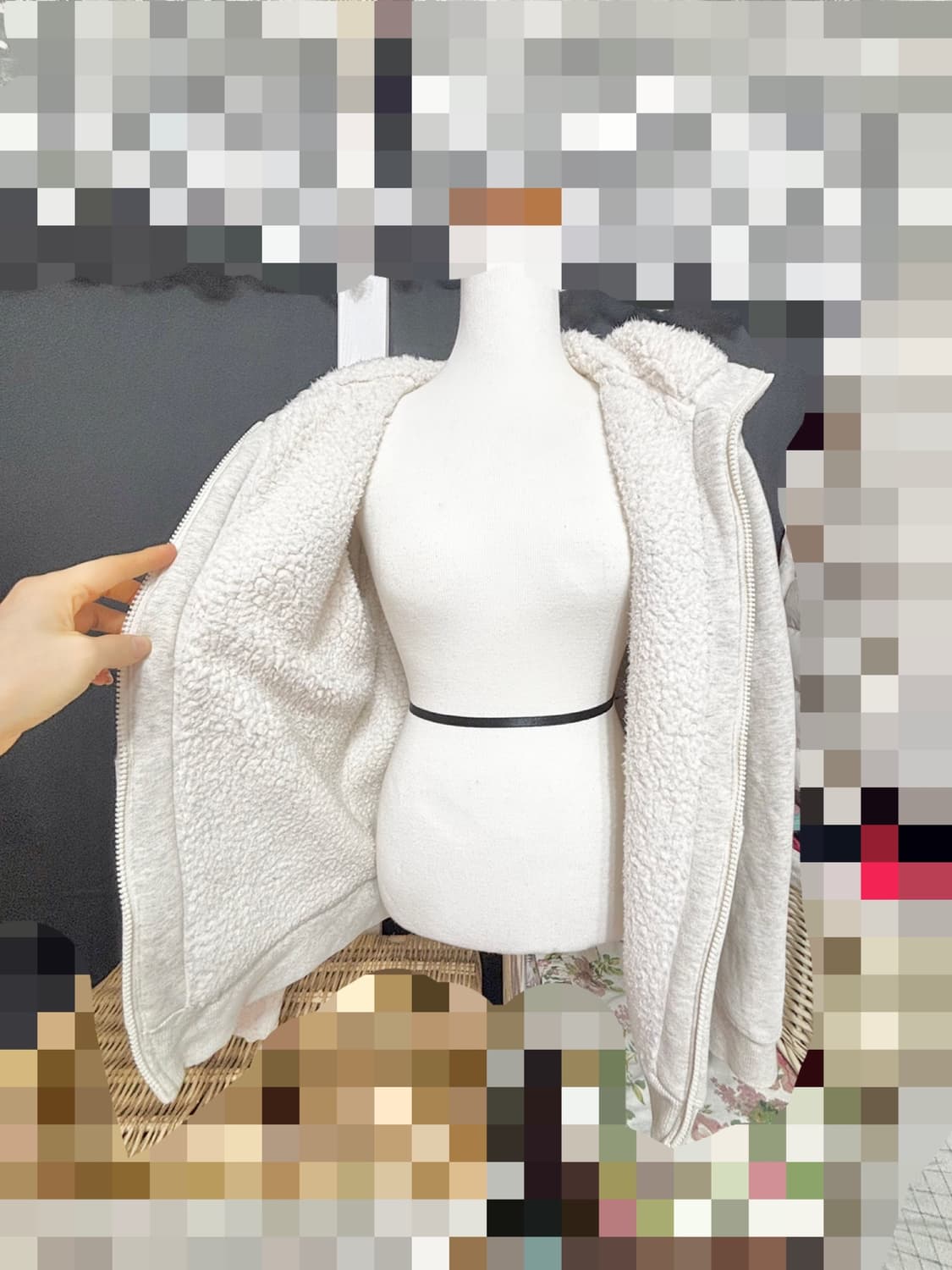 폴햄ㅡ 두툼한 털 후드 집업 호칭90 상품이미지4