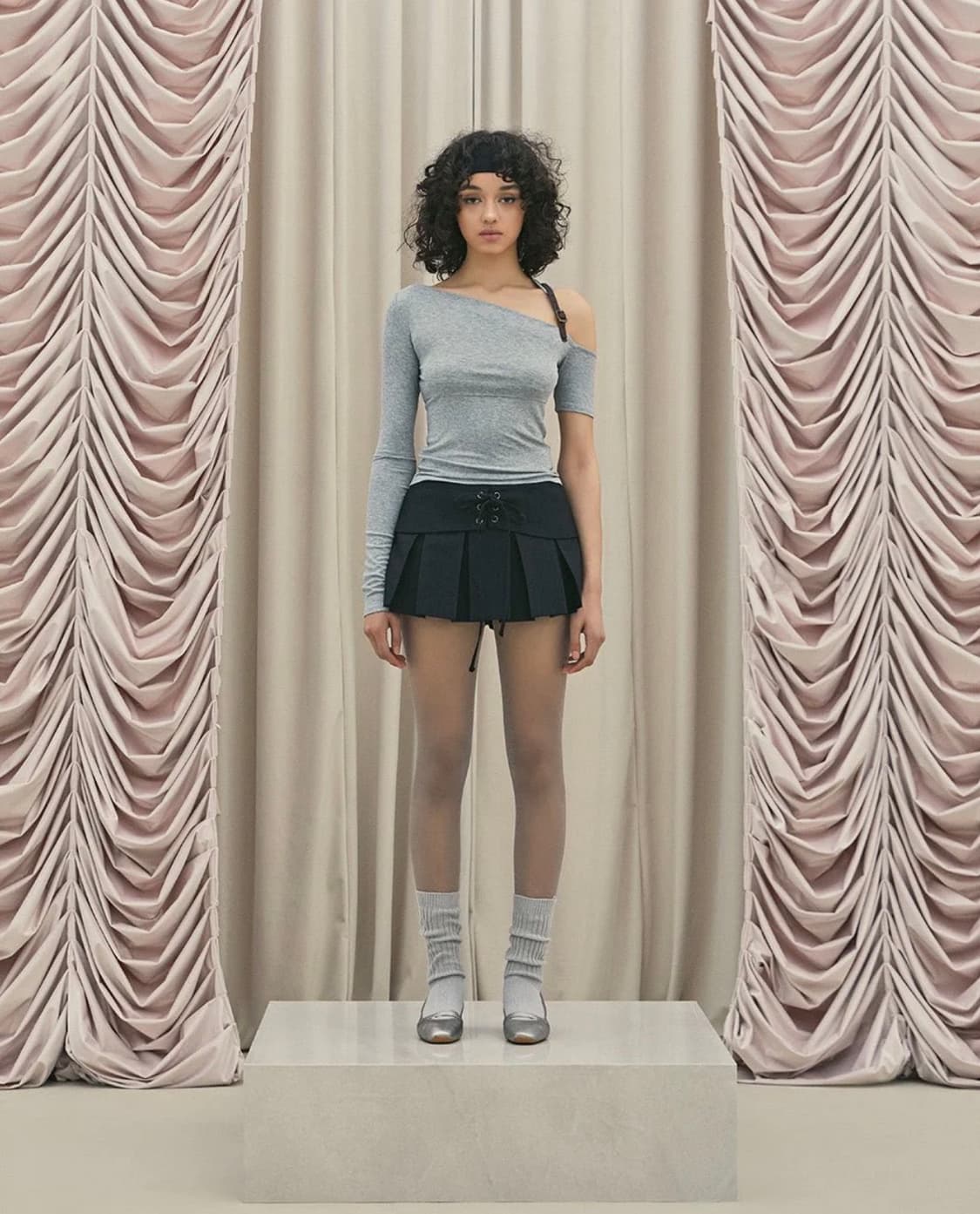 쓰리타임즈 레이어드벨트스커트 상품이미지2