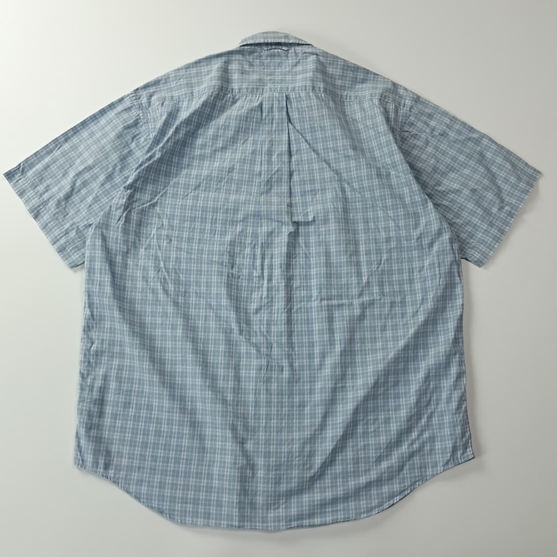 CJ310 2XL 타미힐피거 크레스트 스카이블루 체크 반팔 셔츠 남방 상품이미지6